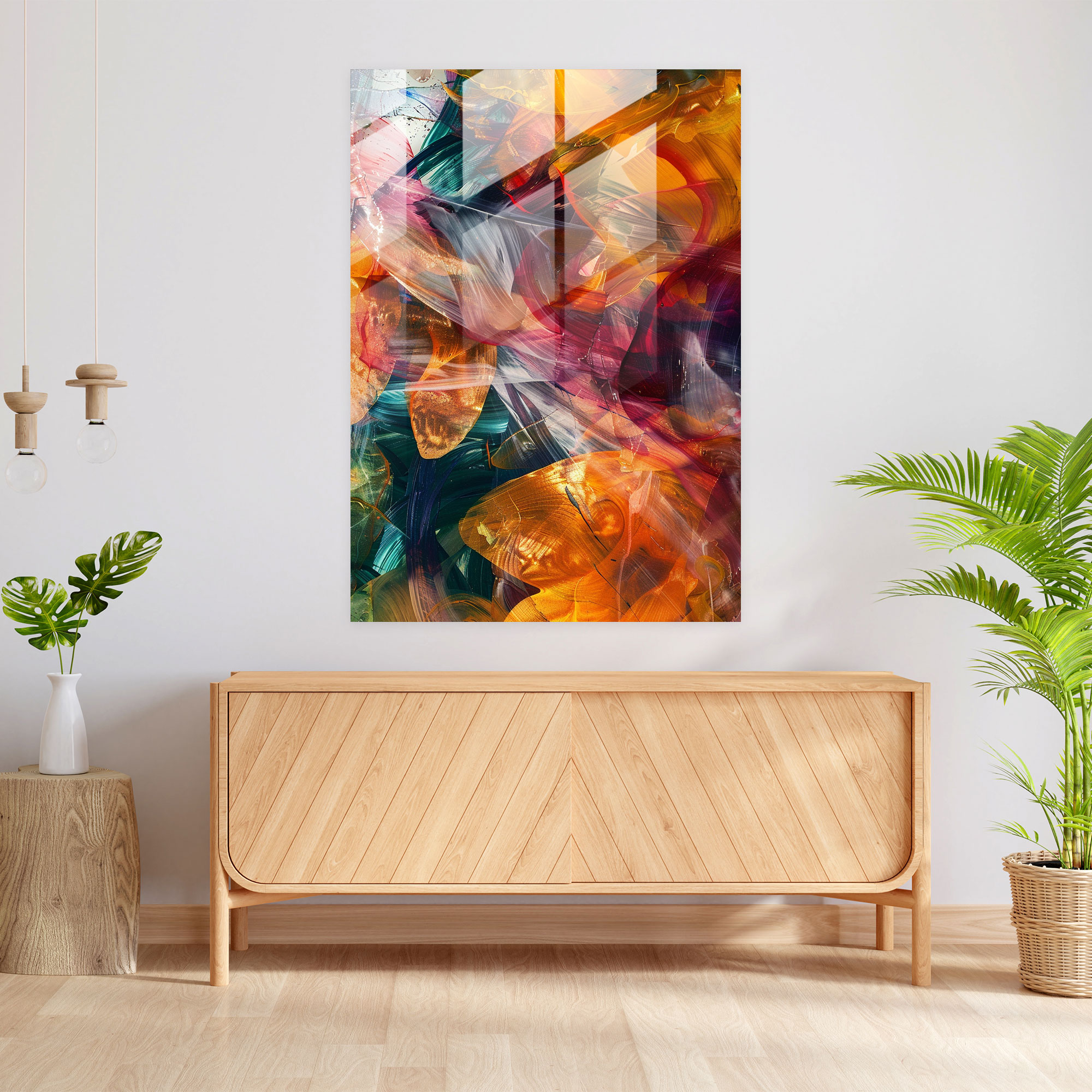 Action Painting Glass Print - Energetic Brushstrokes And Movement - Action Painting, Action Painting, Modern Art, Home Decoration