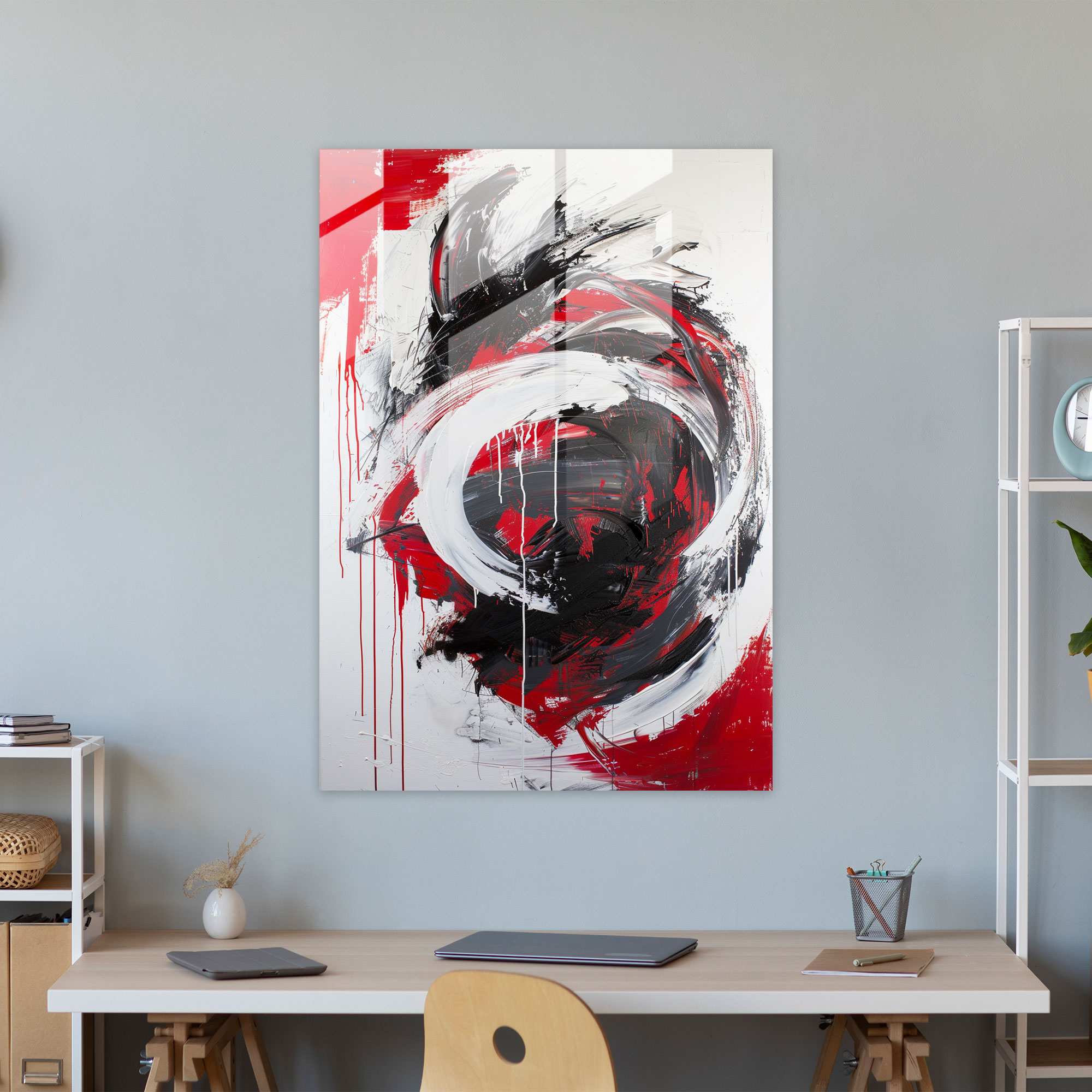 Action Painting Modern Art - Fluid Shapes And Bold Gestures - Action Painting, Glass Wall Art, Action Painting, Modern Art