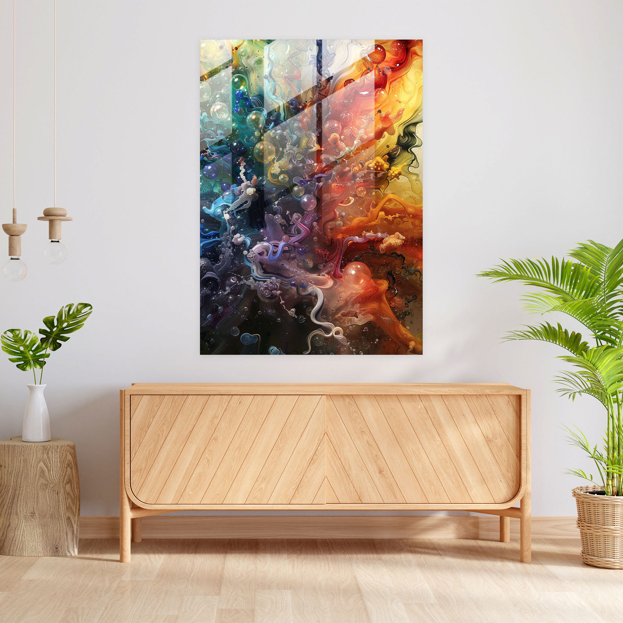Action Painting Glass Art - Chaotic Patterns And Intricate Details - Action Painting, Home Decoration, Modern Art, Action Painting