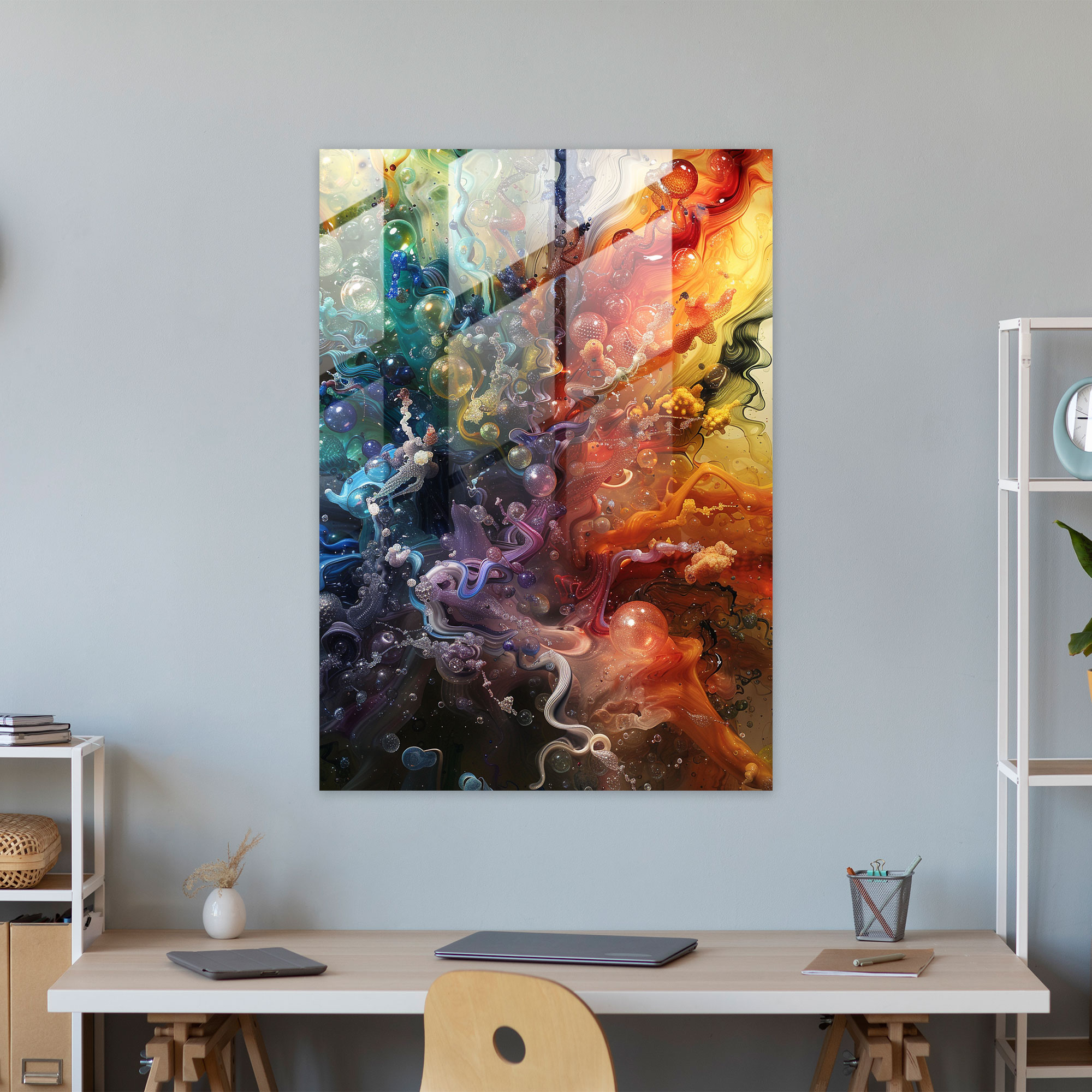 Action Painting Glass Art - Chaotic Patterns And Intricate Details - Action Painting, Home Decoration, Modern Art, Action Painting
