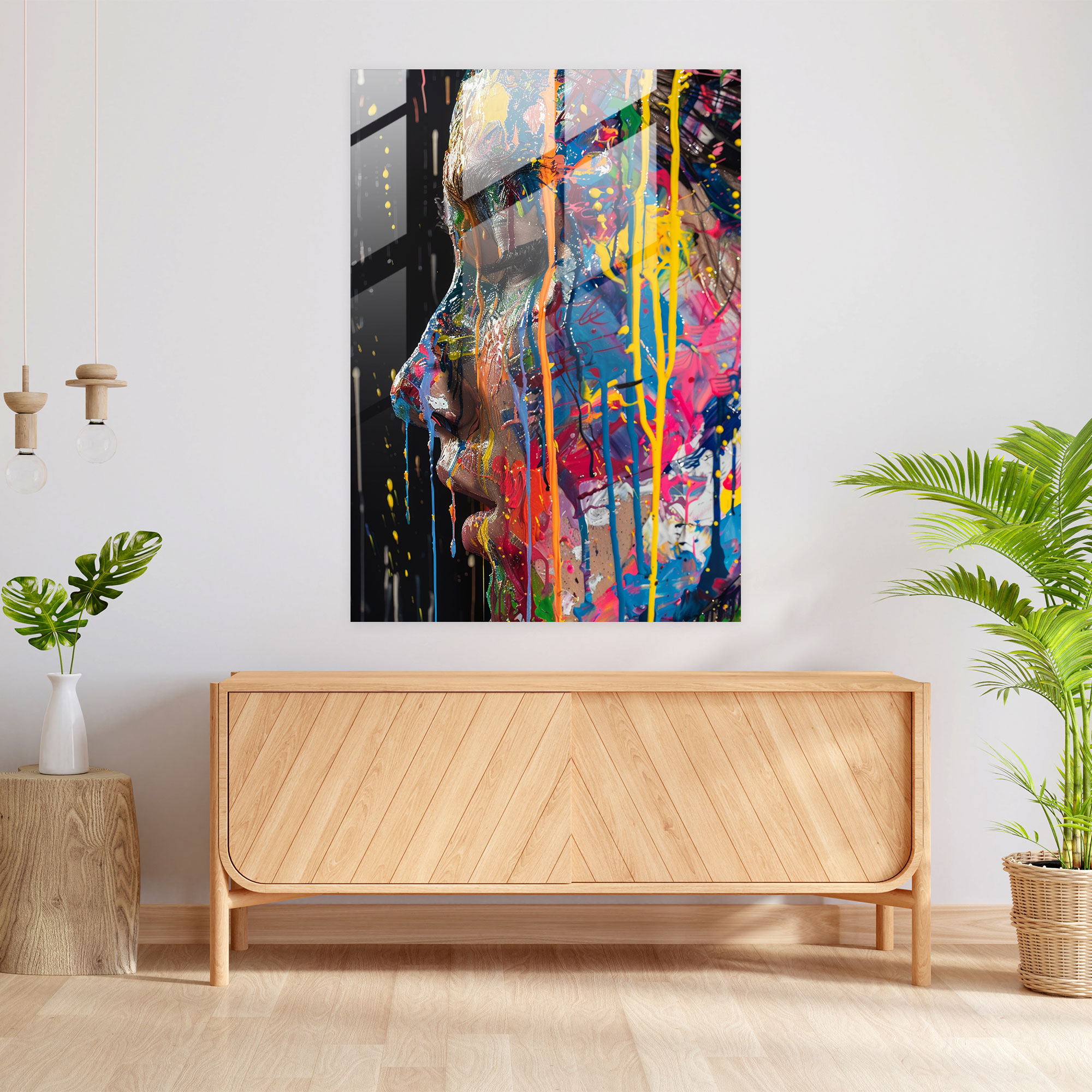 Dynamic Action Painting Glass Wall Art - Action Painting, Glass Art, Glass Wall Art, Wall Decoration