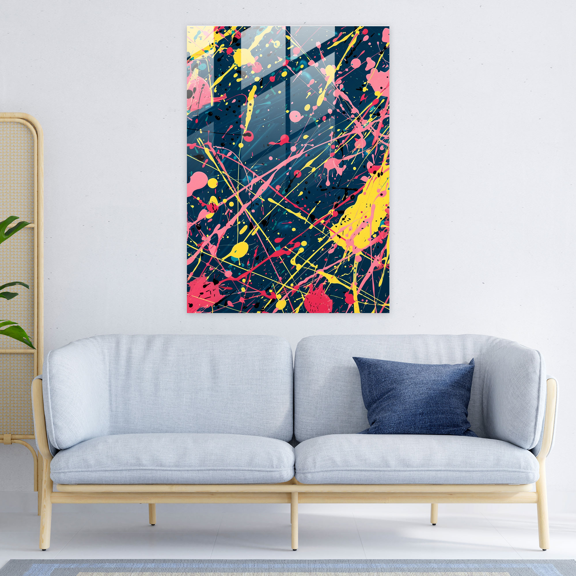 Chaos Theory Glass Print - Action Painting, Modern Art, Glass Print, Home Decoration