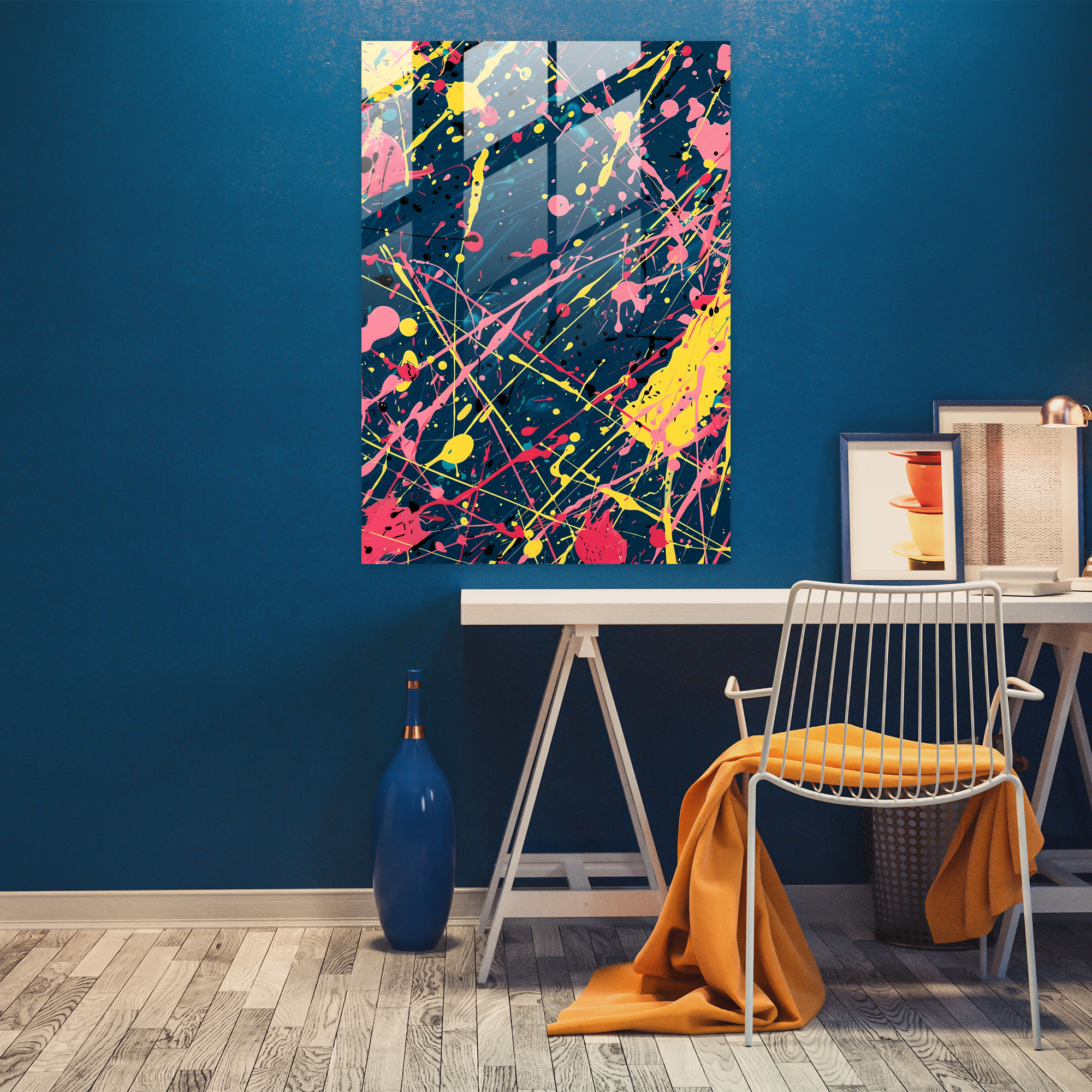 Chaos Theory Glass Print - Action Painting, Modern Art, Glass Print, Home Decoration