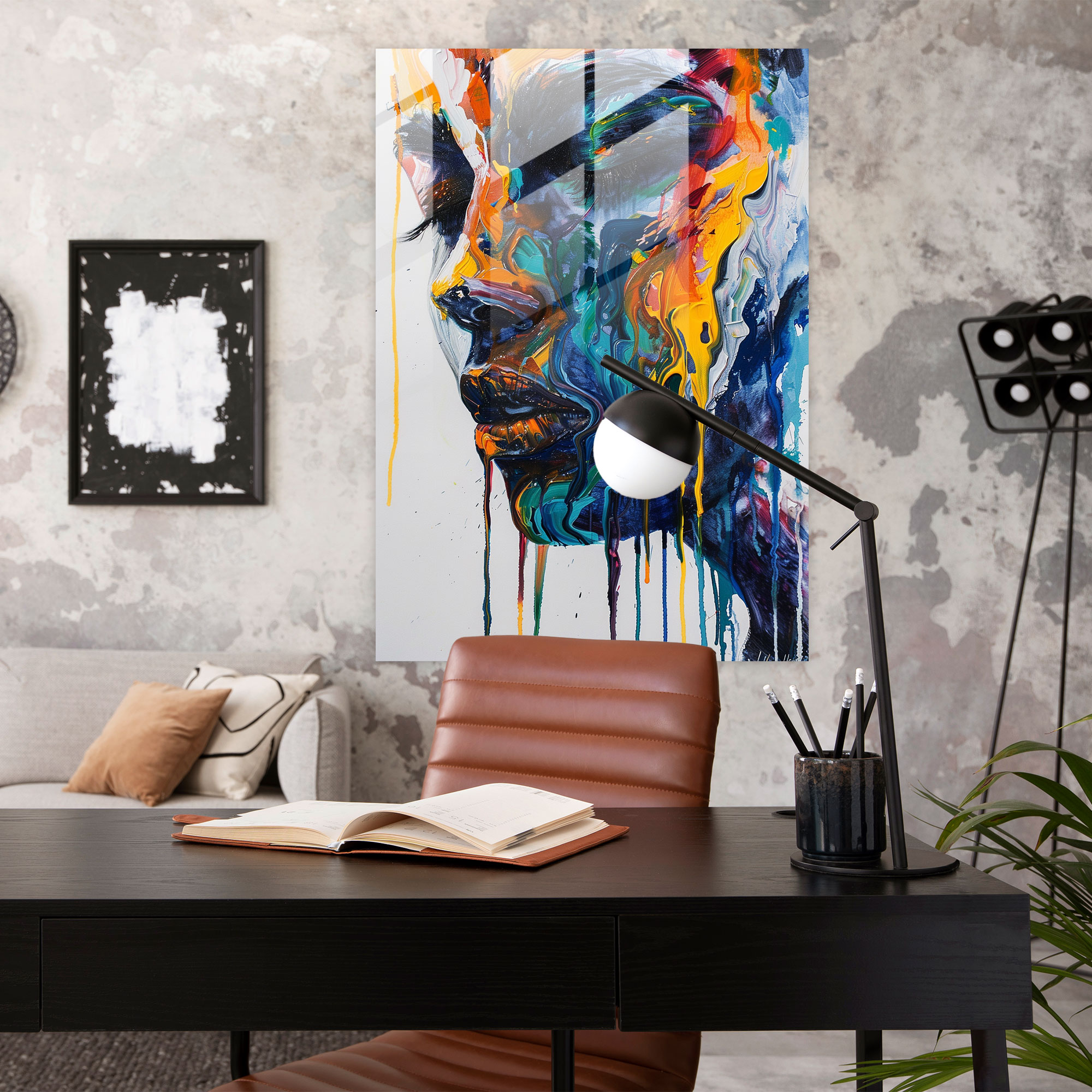 Fluid Motion Glass Art - Action Painting, Movement, Fluid Lines, Glass Art