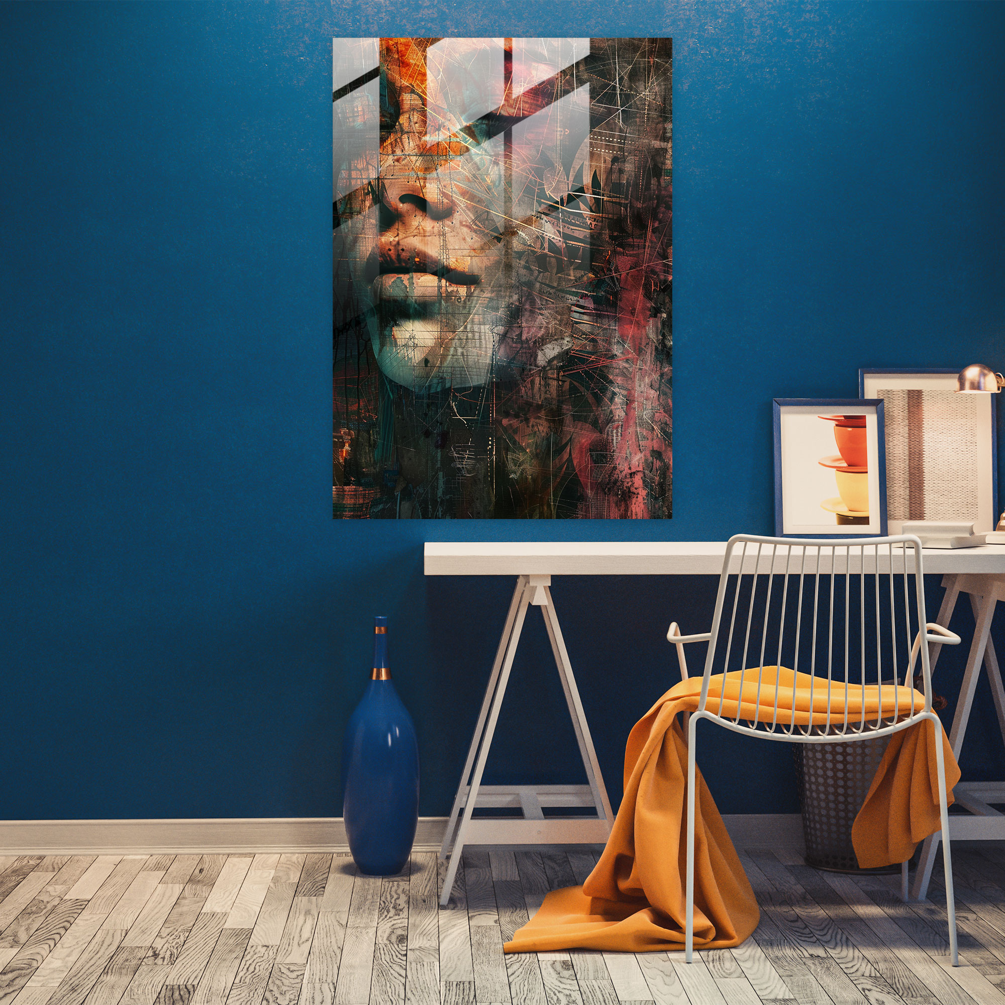 Textured Layers Glass Wall Art - Action Painting, Glass Wall Art, Modern Art, Layered Textures