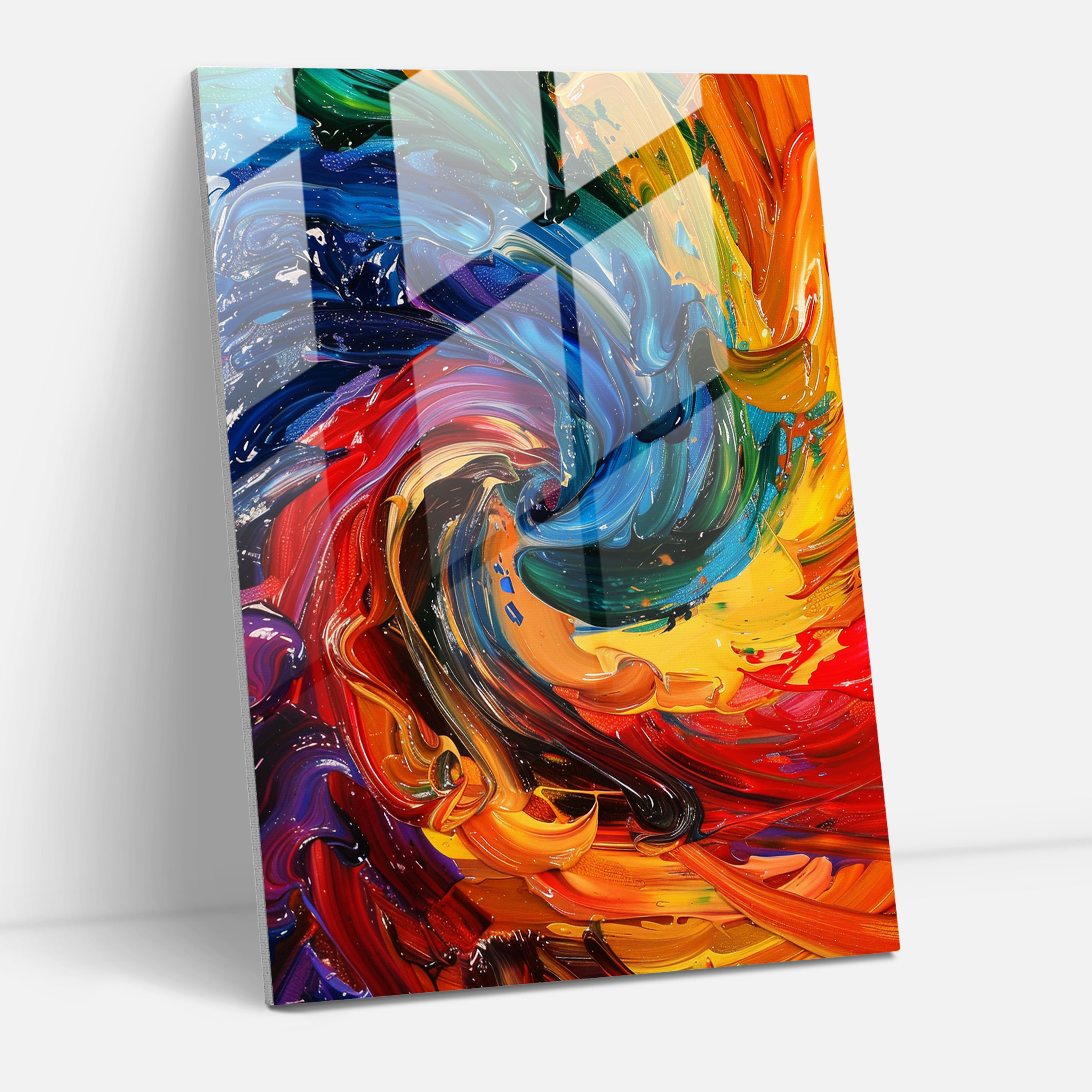 Action Painting Glass Print - Action Painting, Modern Art, Abstract Art, Glass Print