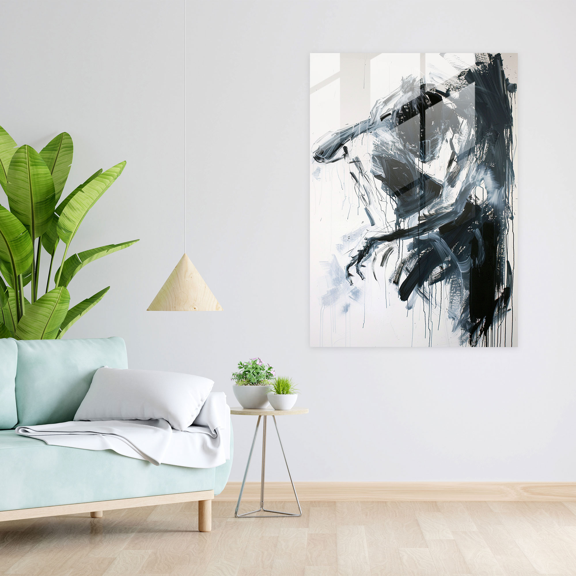 Expressive Gestures Glass Wall Art - Action Painting, Modern Art, Expressive Art, Home Decoration