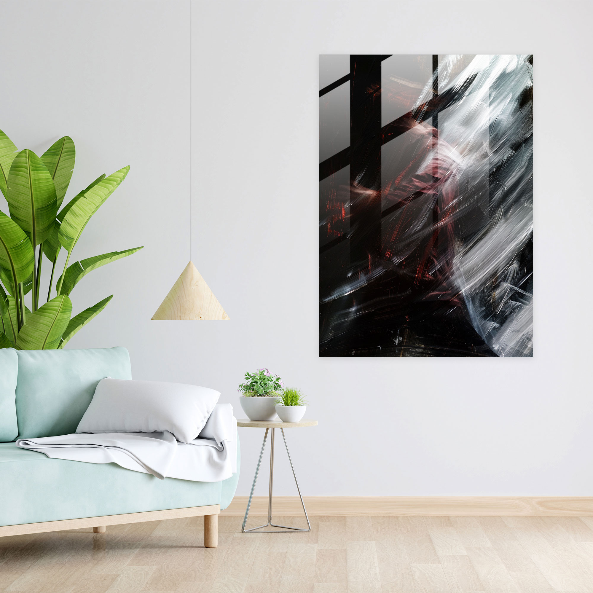 Captured Motion Glass Print - Action Painting, Action Painting, Home Decoration, Wall Decoration