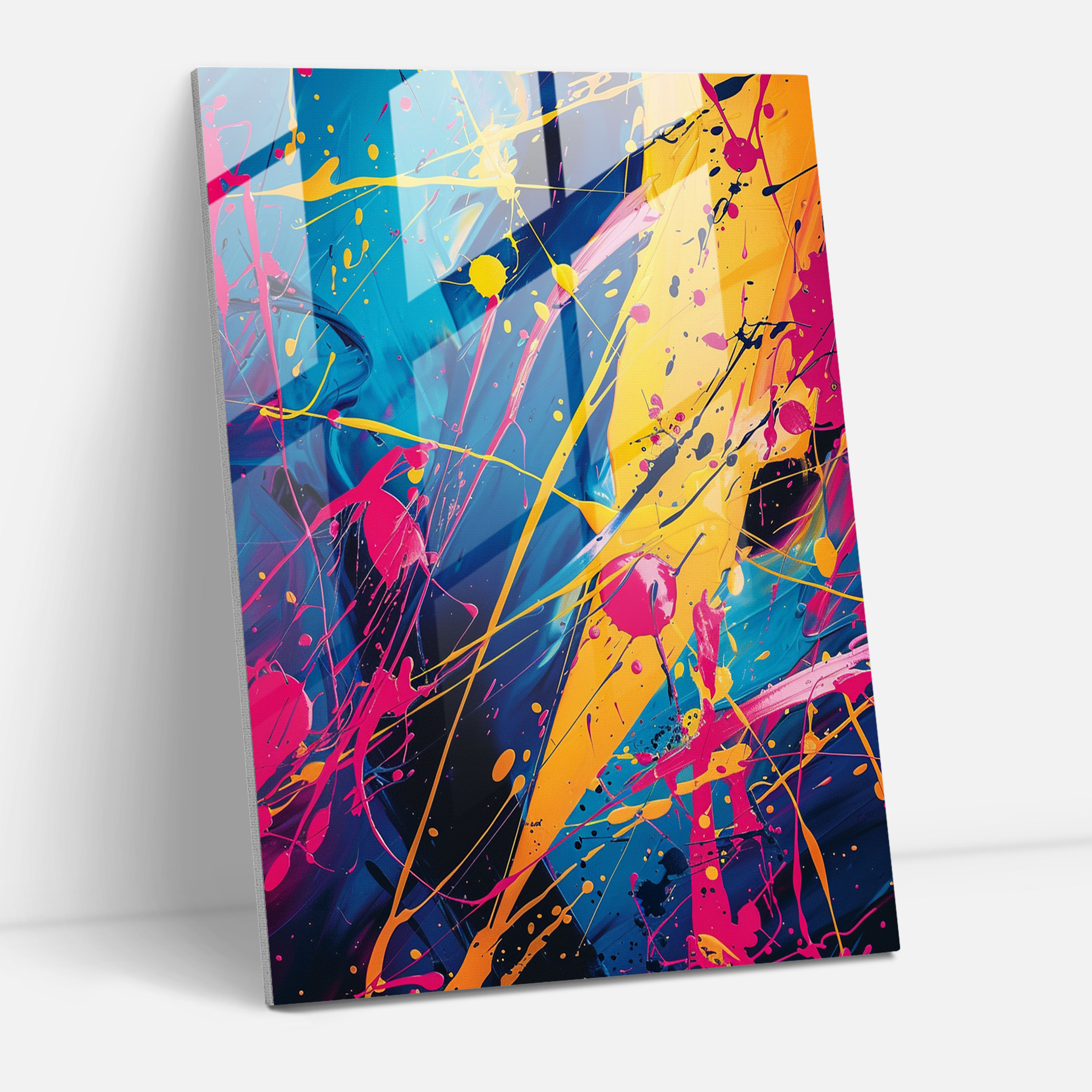 Action Painting Glass Print - Action Painting, Glass Wall Art, Modern Art, Glass Print