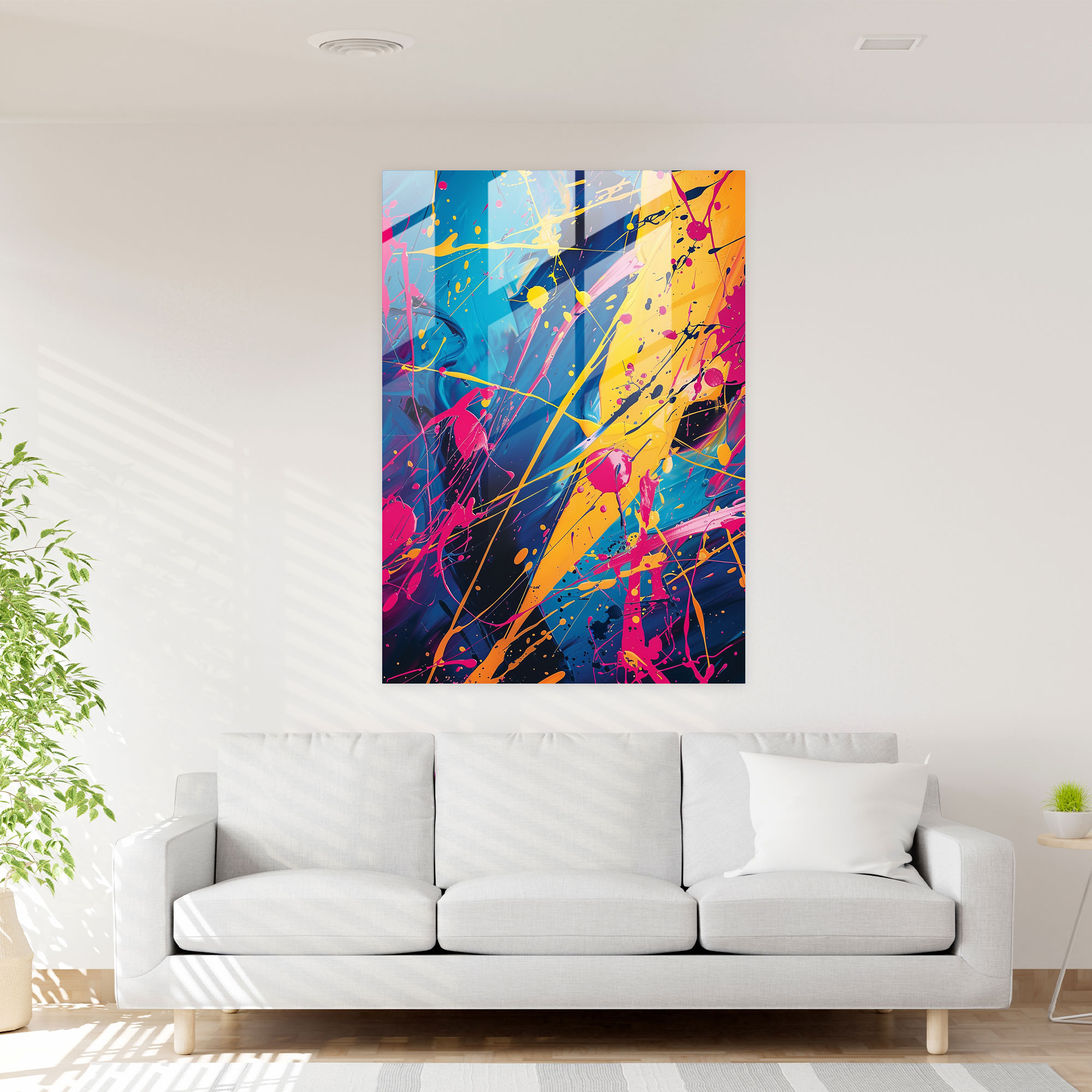 Action Painting Glass Print - Action Painting, Glass Wall Art, Modern Art, Glass Print