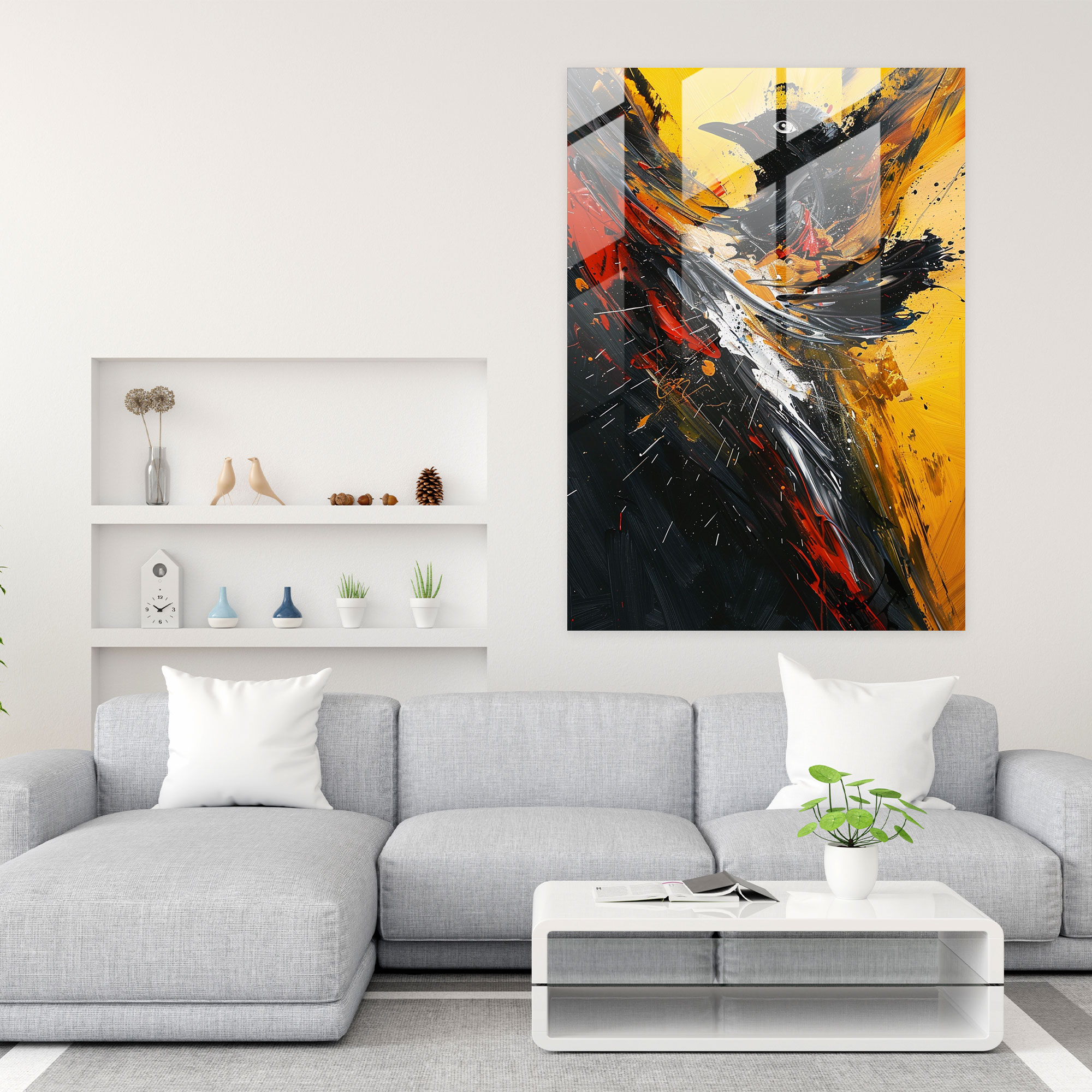 Powerful Energy Glass Wall Art - Action Painting, Glass Wall Art, Glass Art, Modern Art