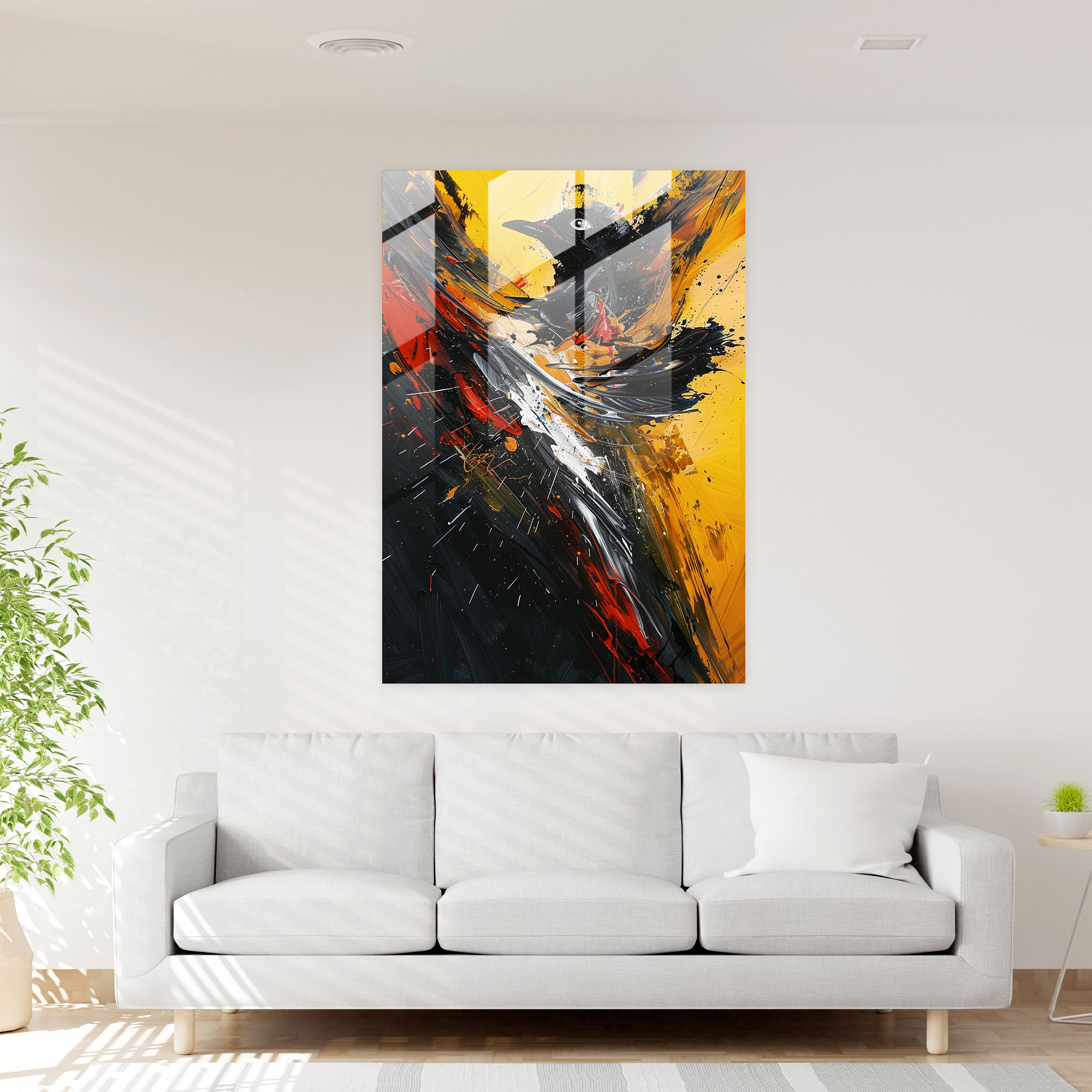 Powerful Energy Glass Wall Art - Action Painting, Glass Wall Art, Glass Art, Modern Art