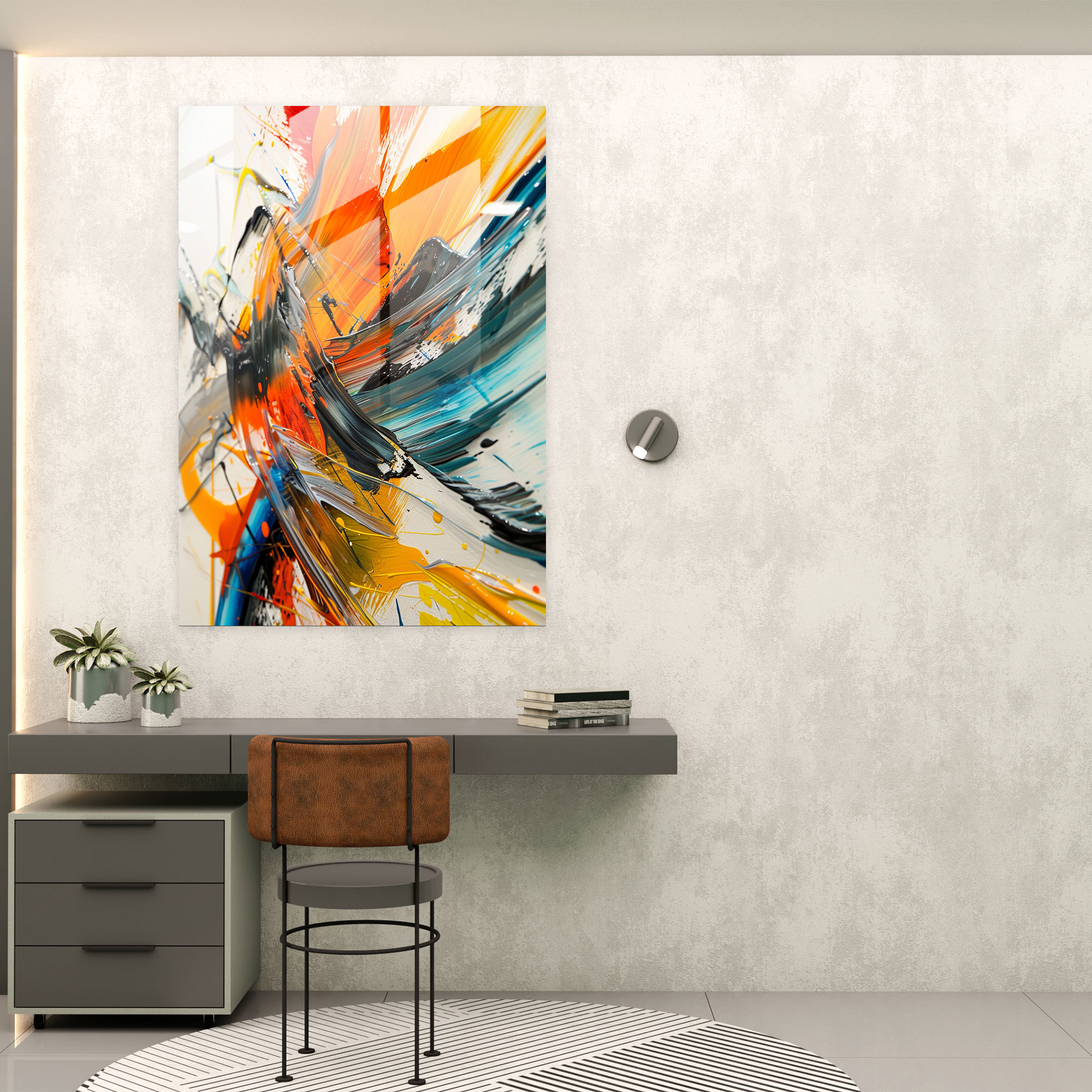 Action Painting Glass Art - Bold And Expressive Brushstrokes - Action Painting, Glass Art, Modern Art, Glass Print