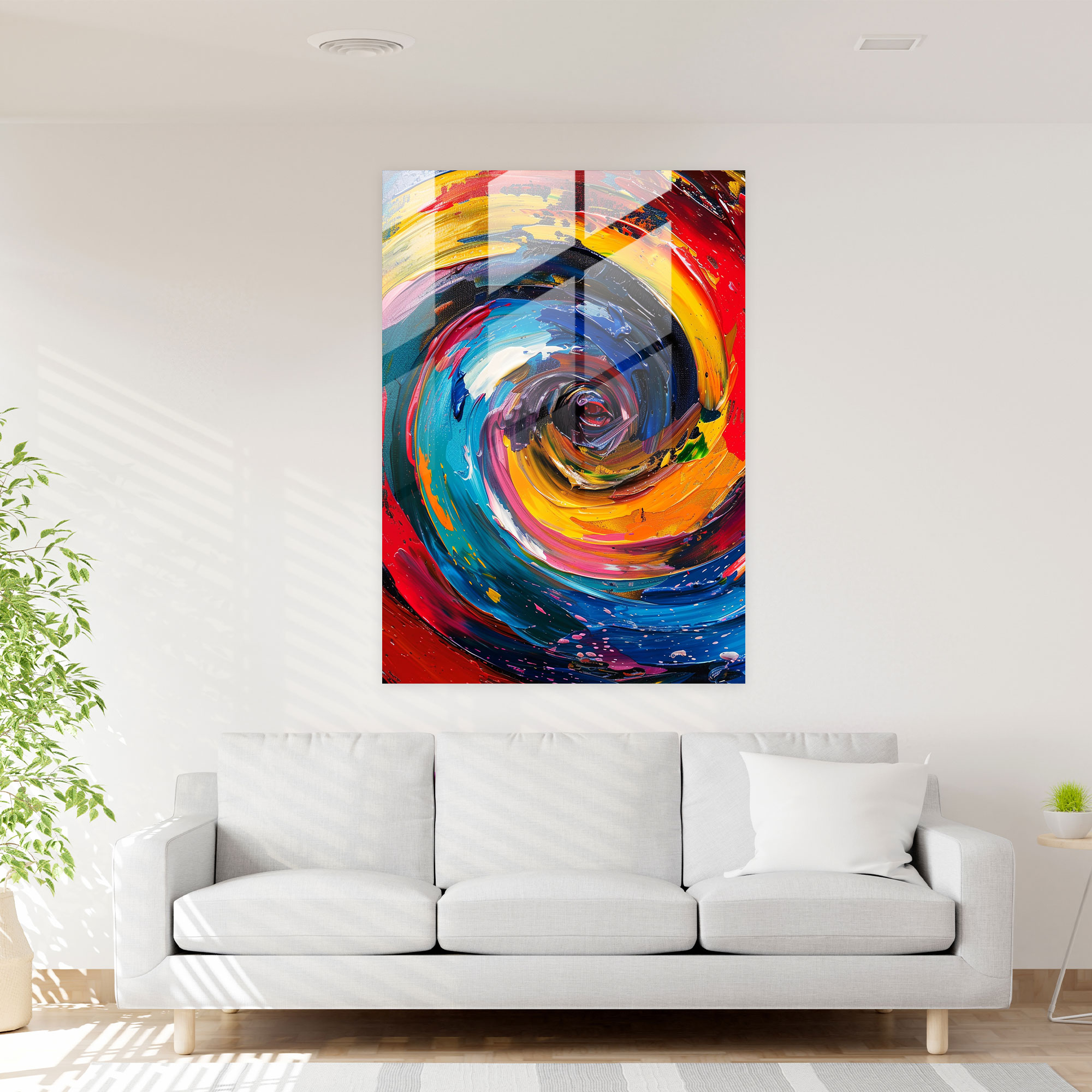 Action Painting Glass Art - Whirling Spirals - Action Painting, Whirlwind Of Colors, Colorful Spirals, Glass Art