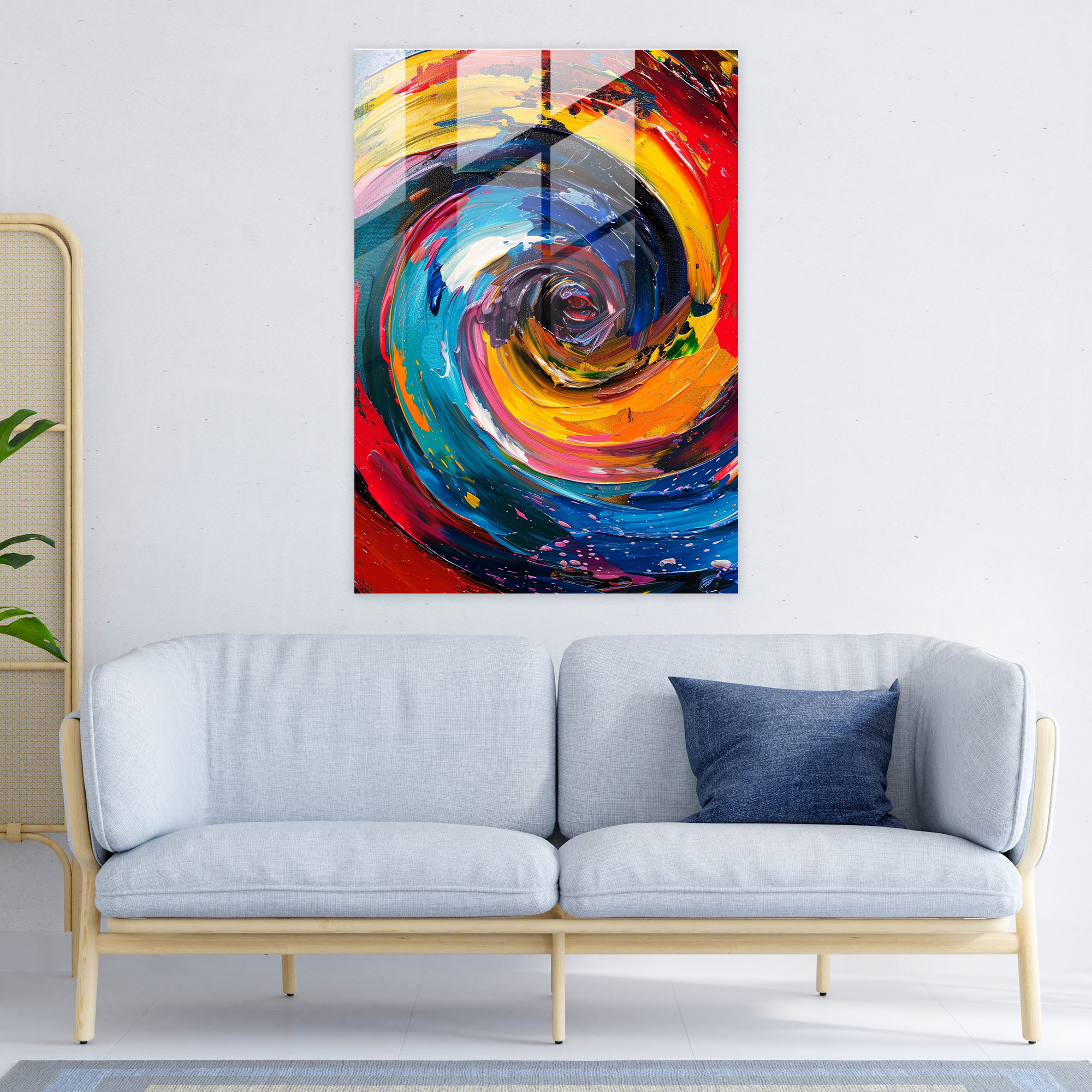 Action Painting Glass Art - Whirling Spirals - Action Painting, Whirlwind Of Colors, Colorful Spirals, Glass Art