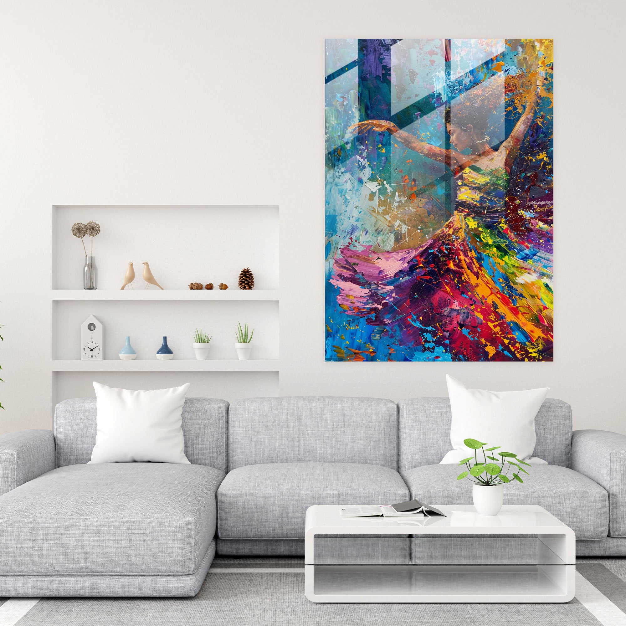 Spontaneous Movement Glass Wall Art - Action Painting, Action Painting, Glass Wall Art, Modern Art