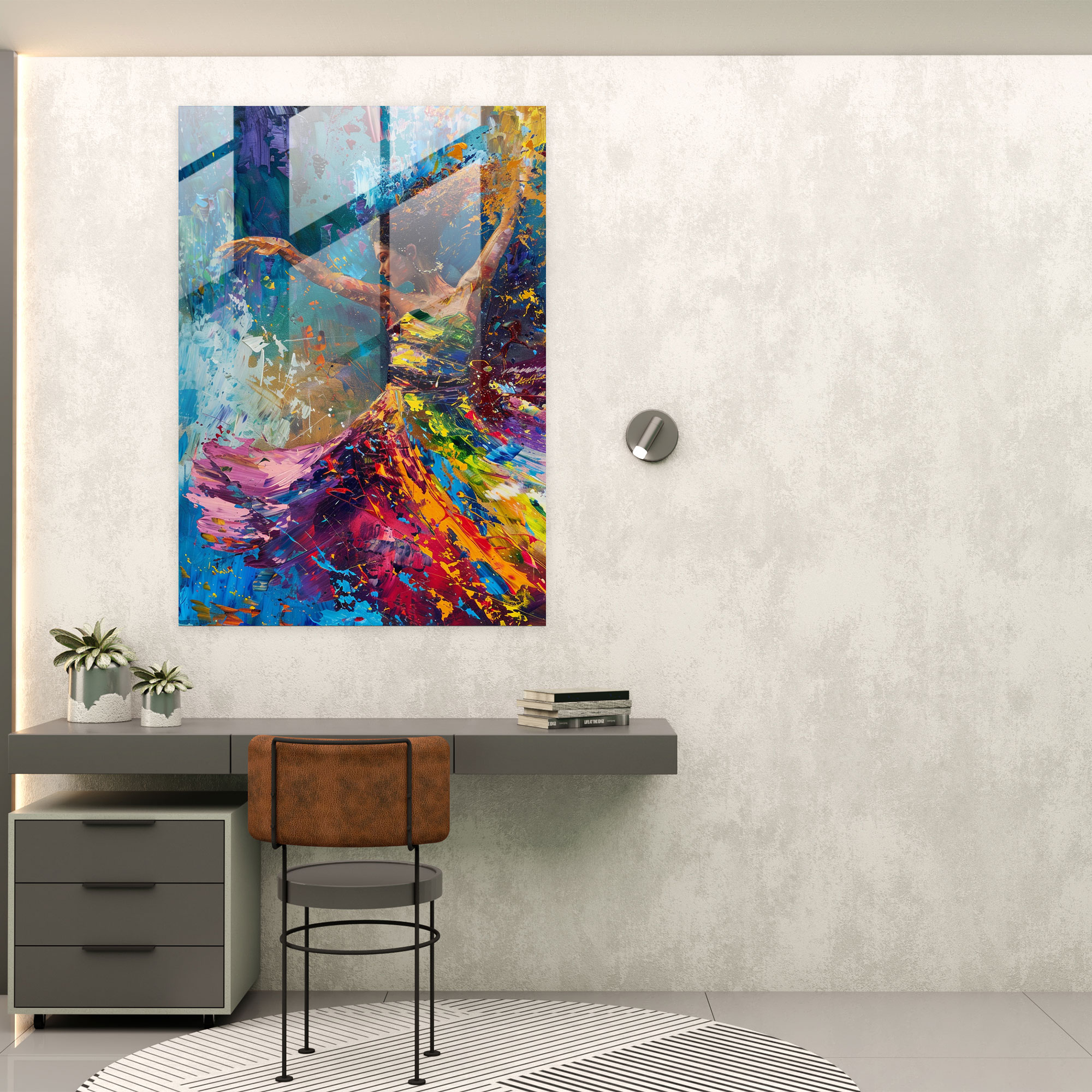 Spontaneous Movement Glass Wall Art - Action Painting, Action Painting, Glass Wall Art, Modern Art