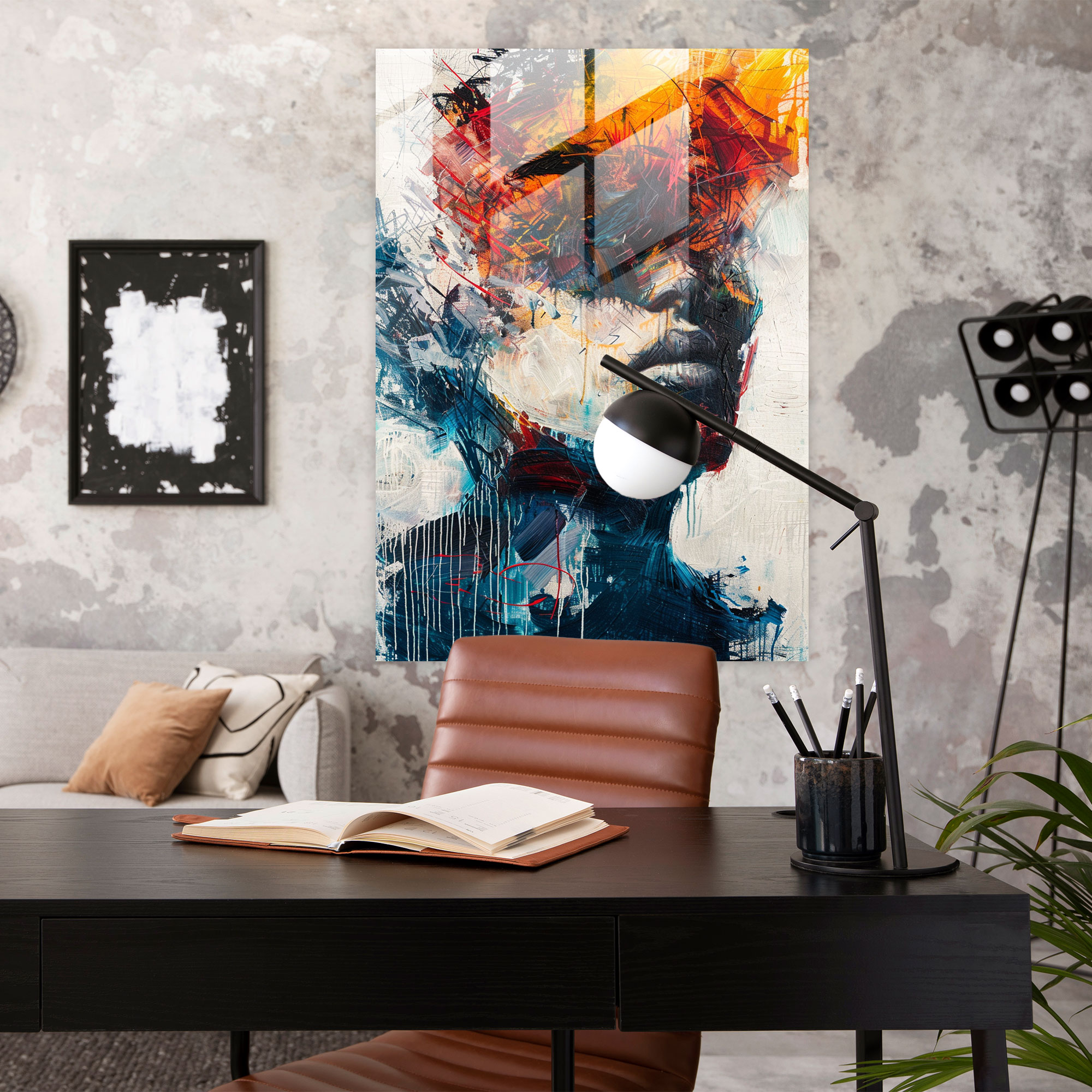Expressive Gestures Glass Wall Art - Action Painting, Modern Art, Home Decoration, Action Painting