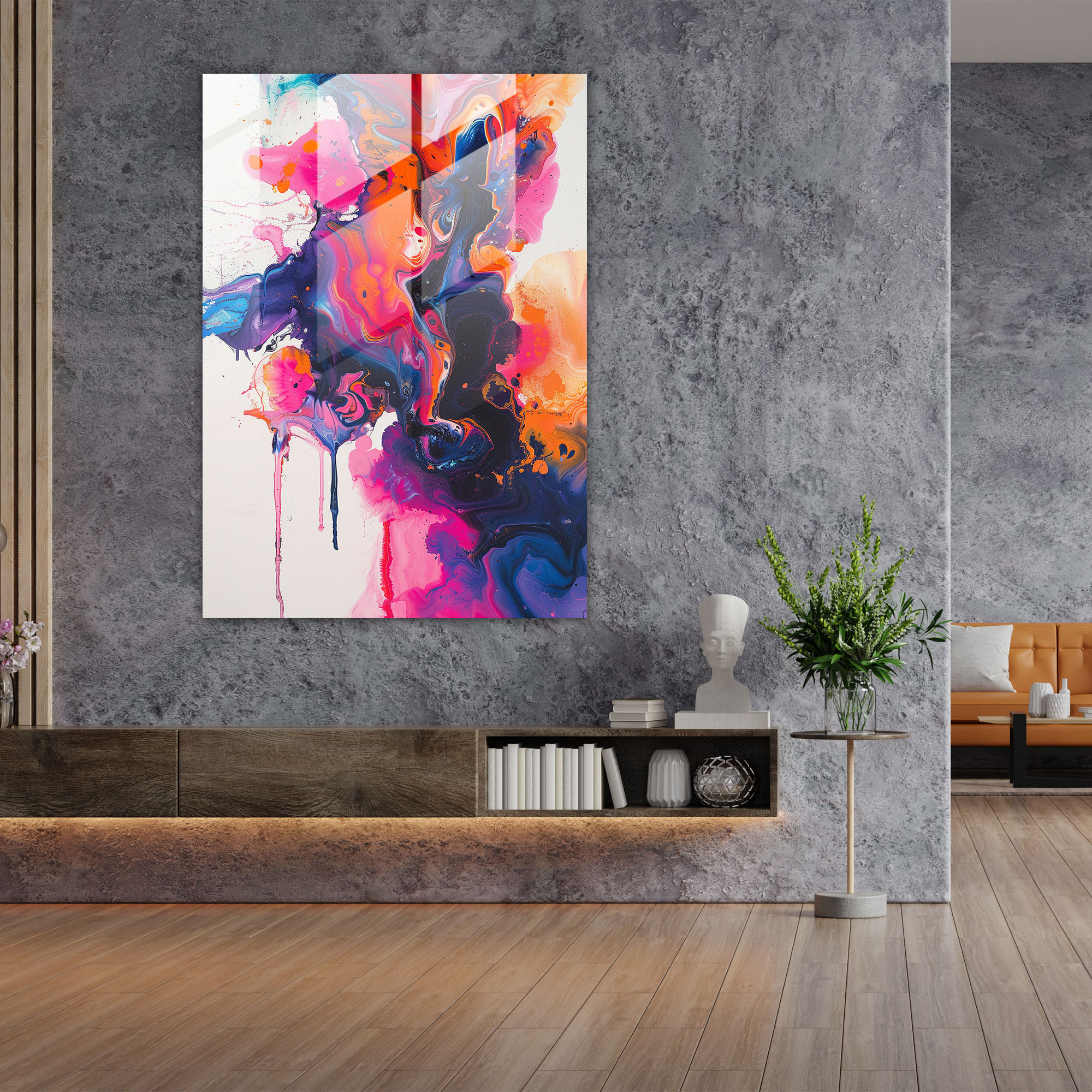 Free-Flowing Compositions Glass Wall Art - Action Painting, Action Painting, Wall Decoration, Modern Art