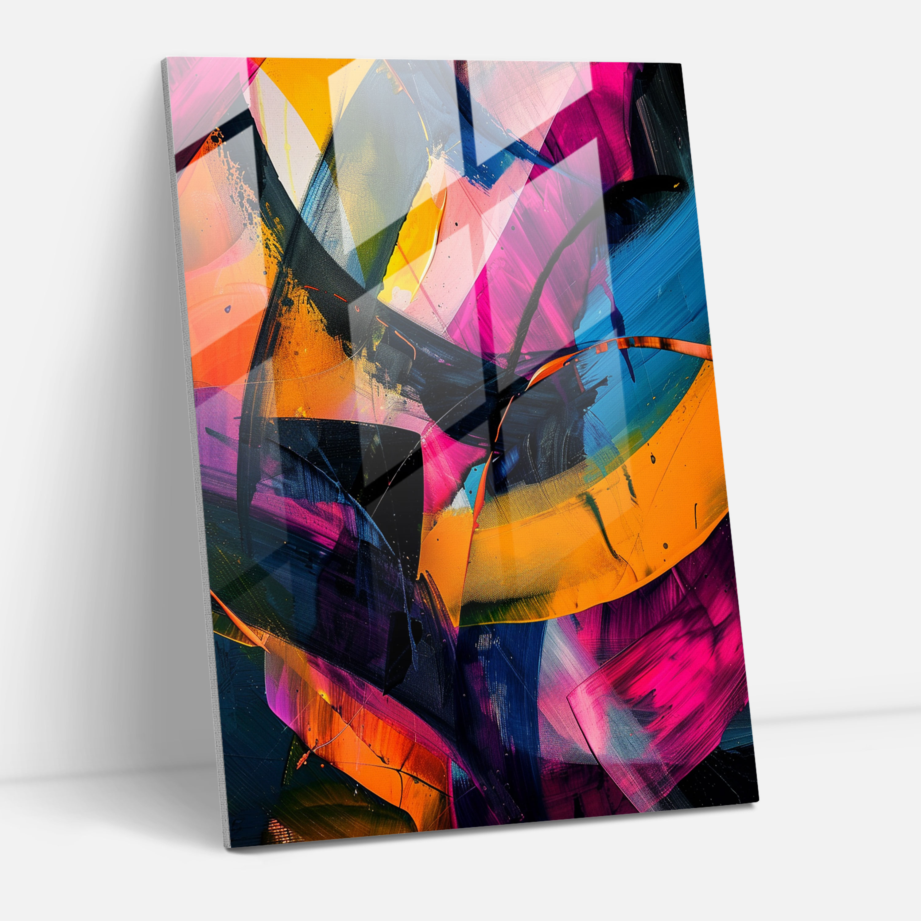 Action Painting Glass Print - Action Painting, Home Decoration, Action Painting, Glass Print