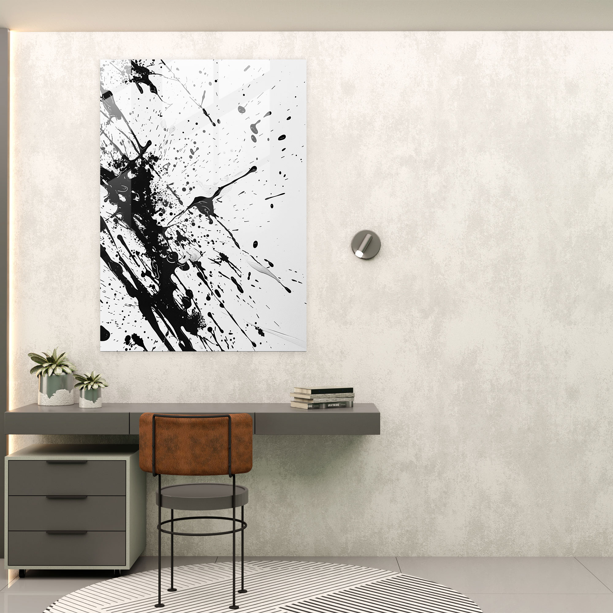 Action Painting Glass Wall Art - Action Painting, Wall Decoration, Home Decoration, Action Painting