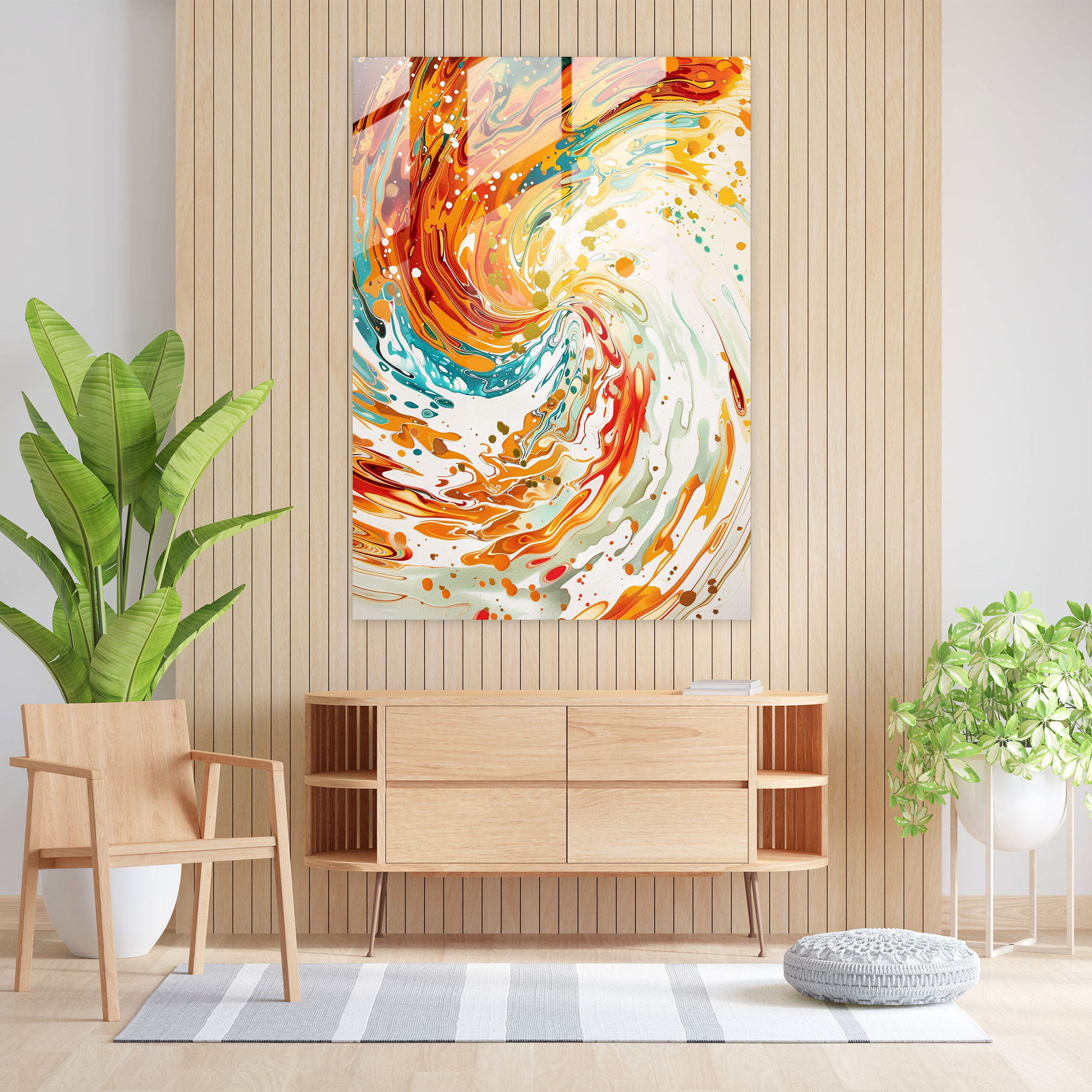 Action Painting Glass Art - Action Painting, Modern Art, Glass Art, Wall Decoration