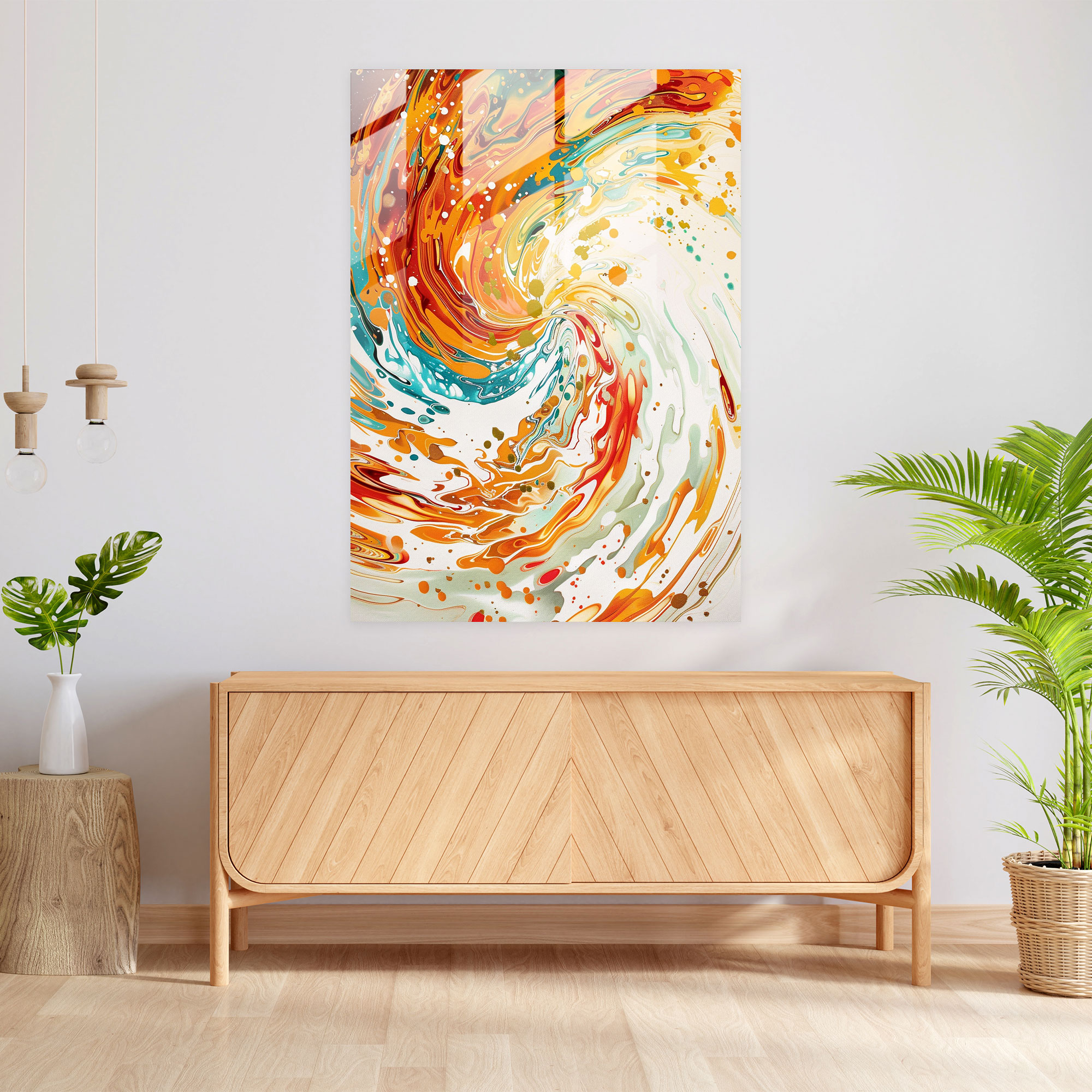 Action Painting Glass Art - Action Painting, Modern Art, Glass Art, Wall Decoration