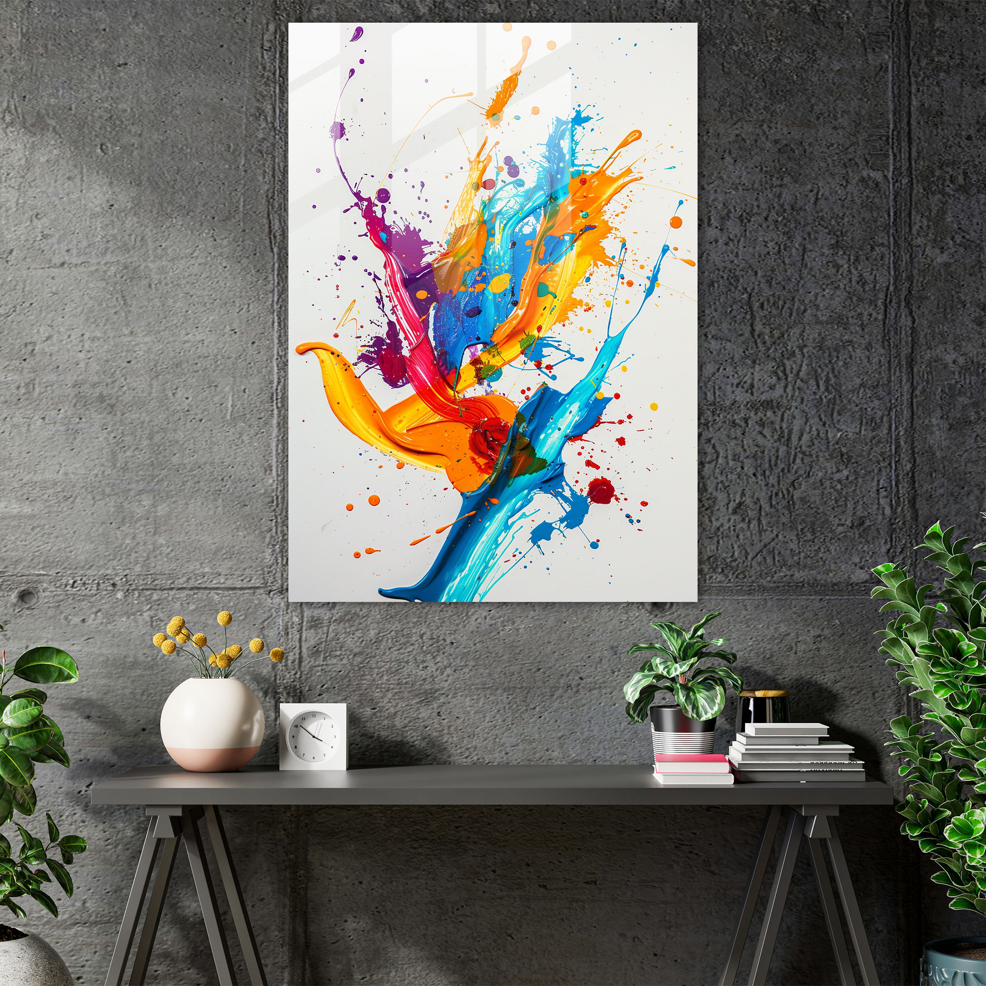 Action Painting Glass Wall Art - Action Painting, Home Decoration, Action Painting, Glass Art
