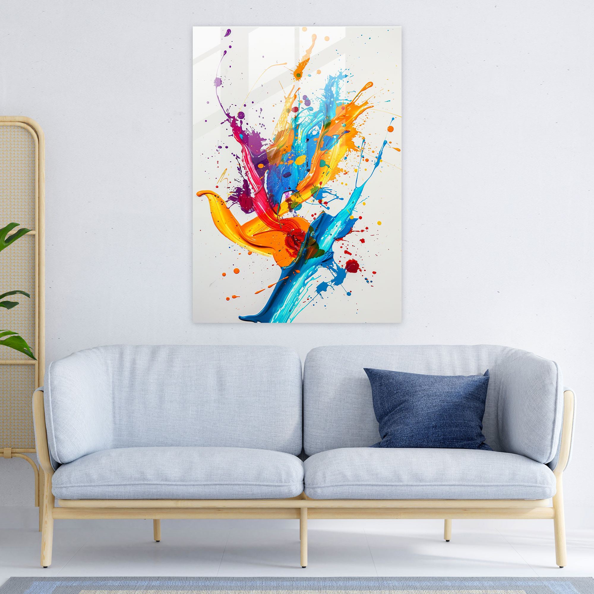 Action Painting Glass Wall Art - Action Painting, Home Decoration, Action Painting, Glass Art