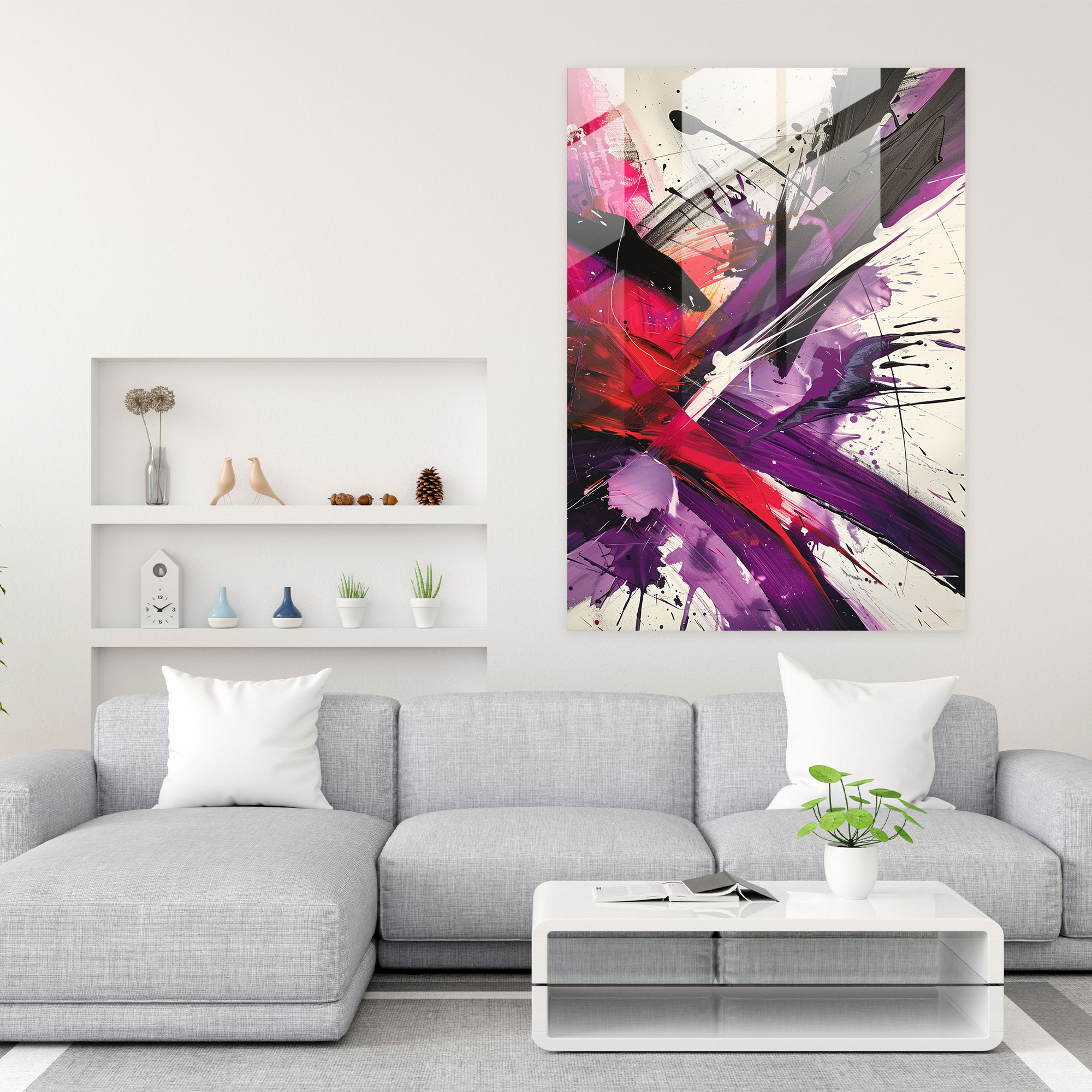 Action Painting Glass Print - Action Painting, Action Painting, Wall Decoration, Glass Print