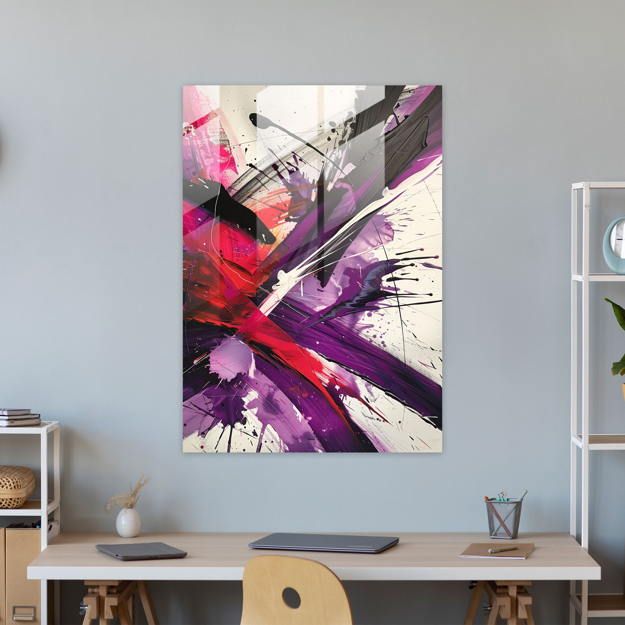 Action Painting Glass Print - Action Painting, Action Painting, Wall Decoration, Glass Print