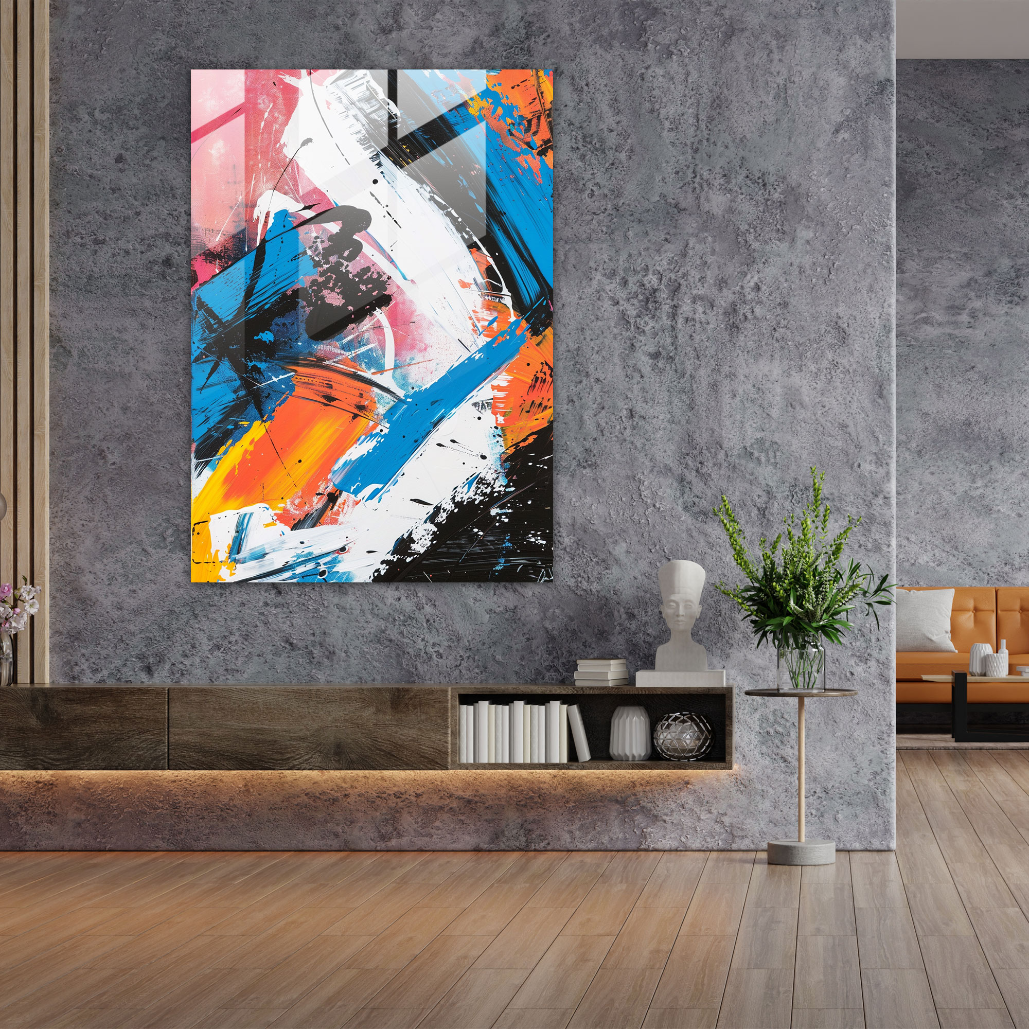 Action Painting Glass Art - Action Painting, Wall Decoration, Action Painting, Modern Art