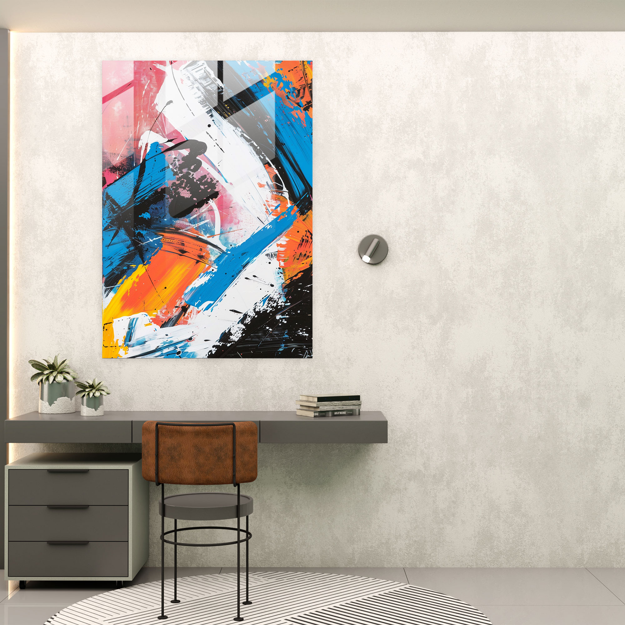 Action Painting Glass Art - Action Painting, Wall Decoration, Action Painting, Modern Art
