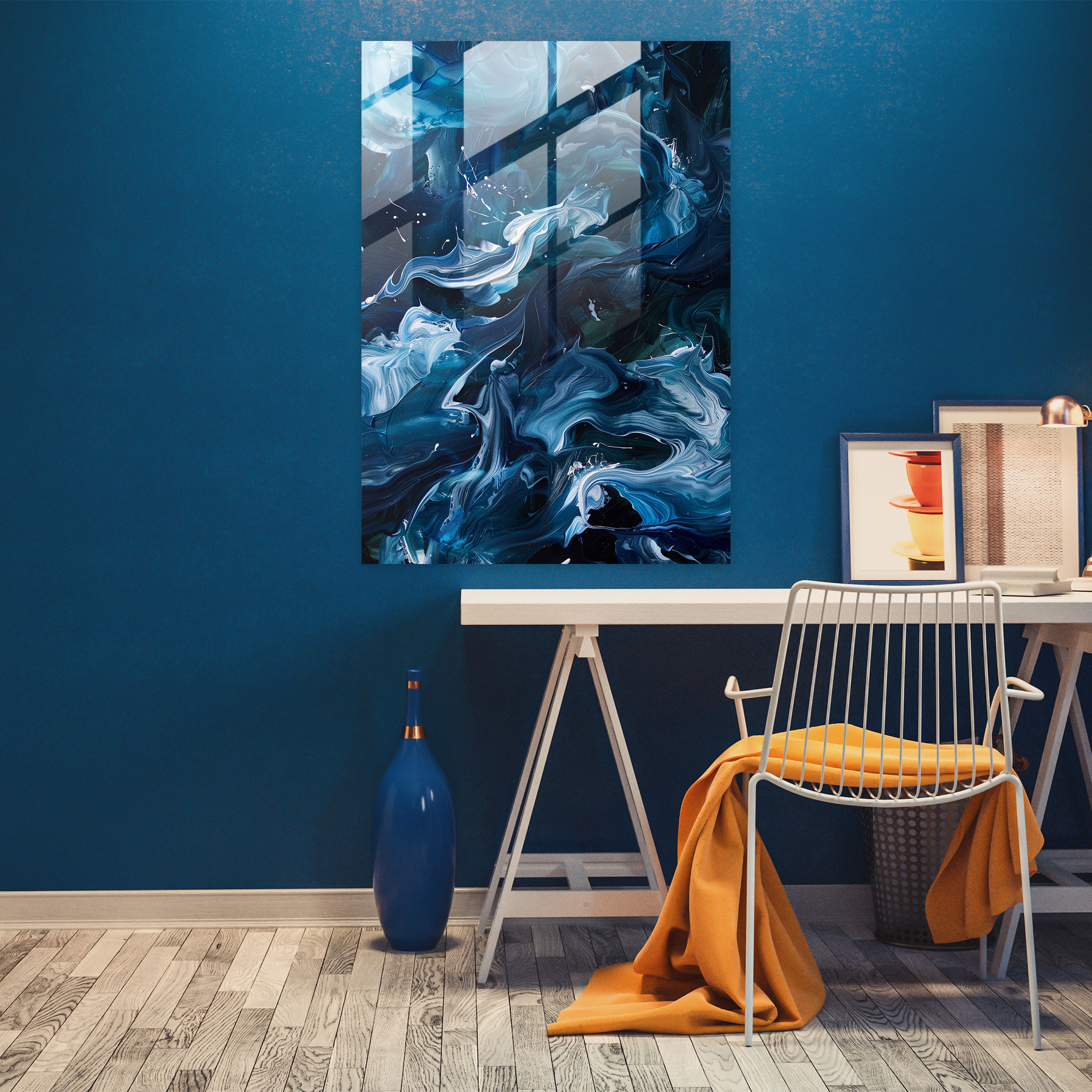 Action Painting Glass Art - Action Painting, Glass Art, Home Decoration, Action Painting
