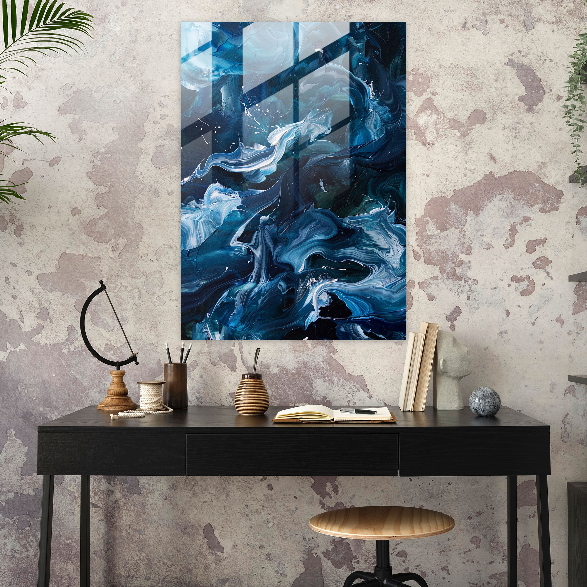 Action Painting Glass Art - Action Painting, Glass Art, Home Decoration, Action Painting