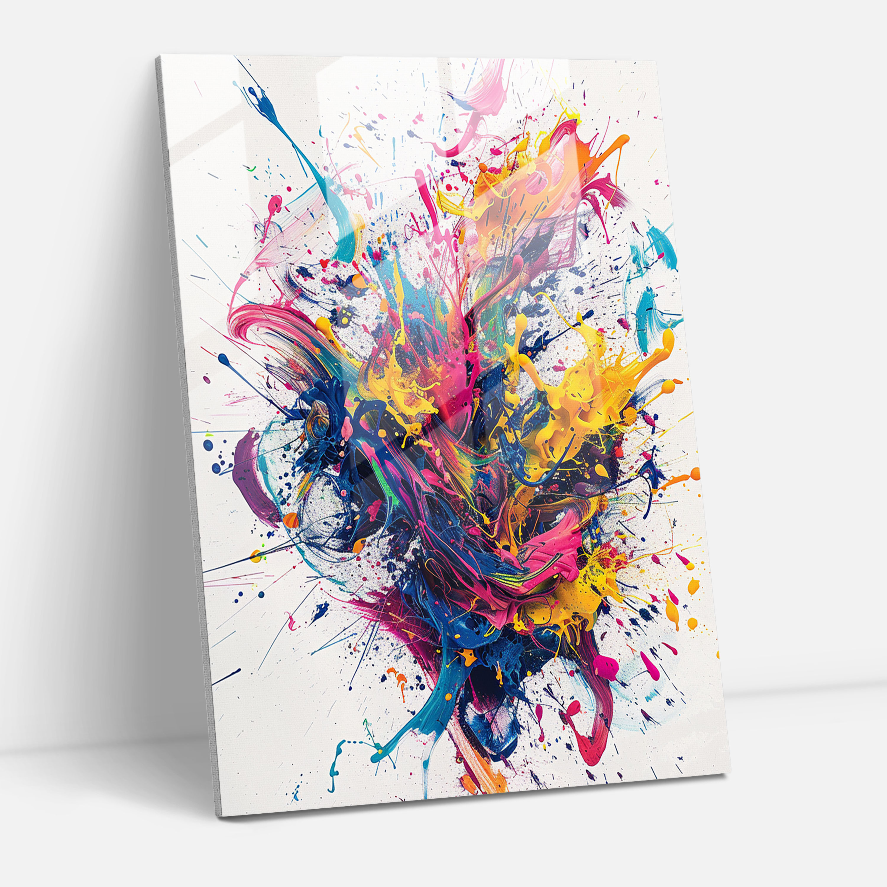 Abstract Action Painting Glass Print - Action Painting, Glass Print, Action Painting, Modern Art
