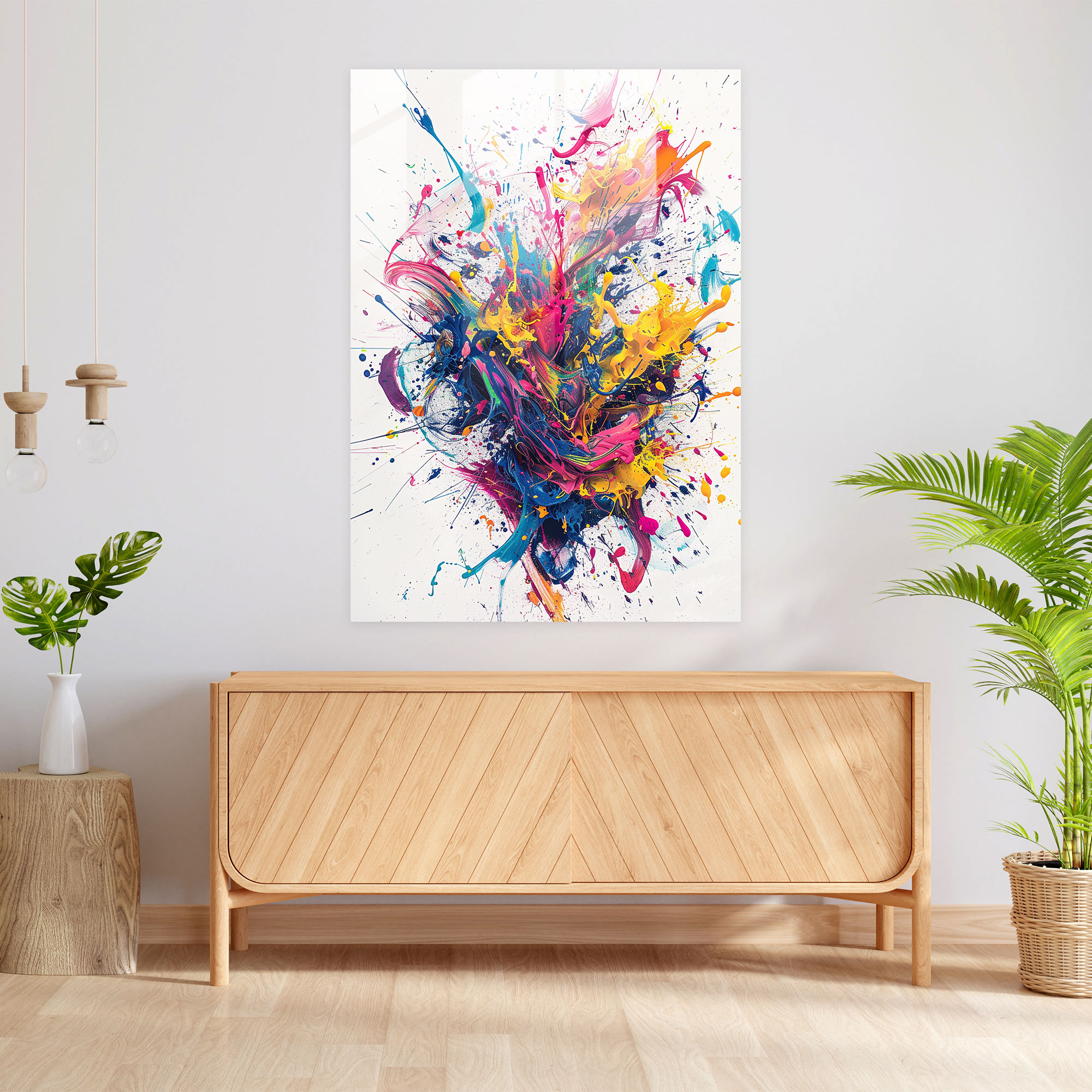 Abstract Action Painting Glass Print - Action Painting, Glass Print, Action Painting, Modern Art