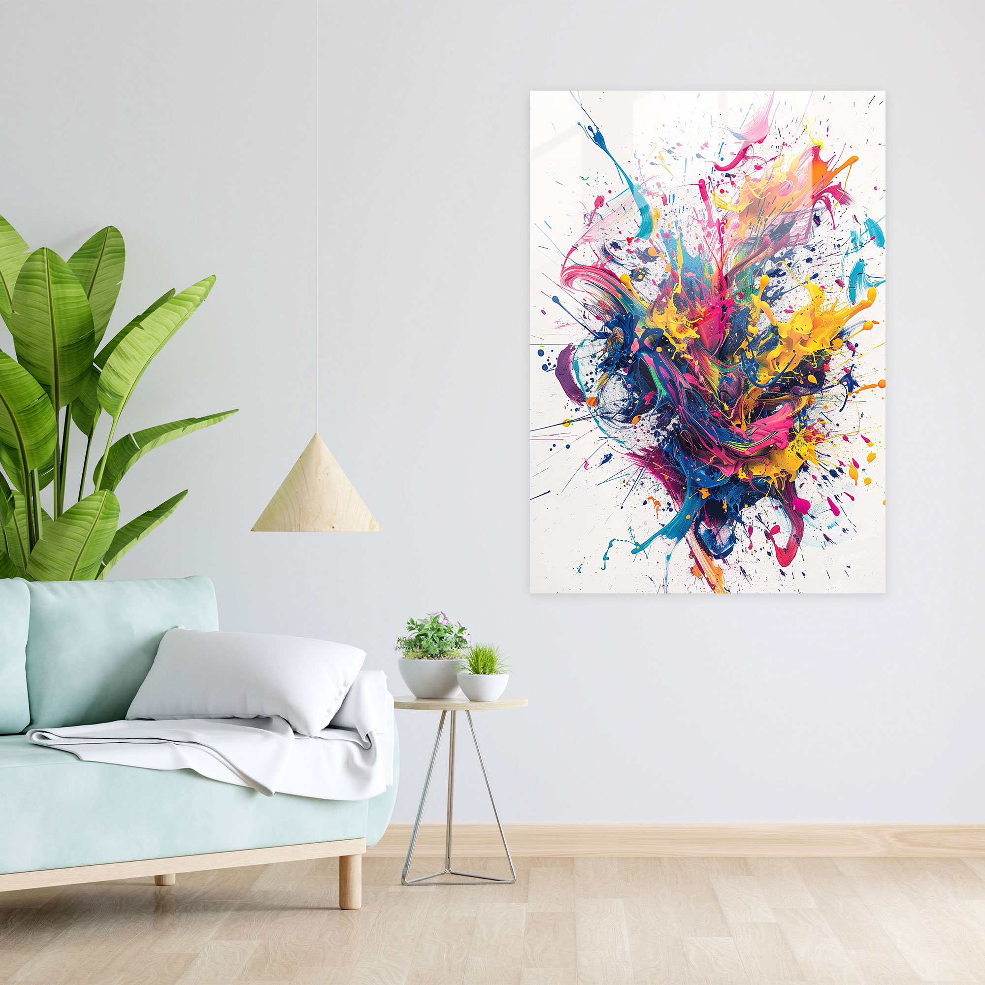 Abstract Action Painting Glass Print - Action Painting, Glass Print, Action Painting, Modern Art