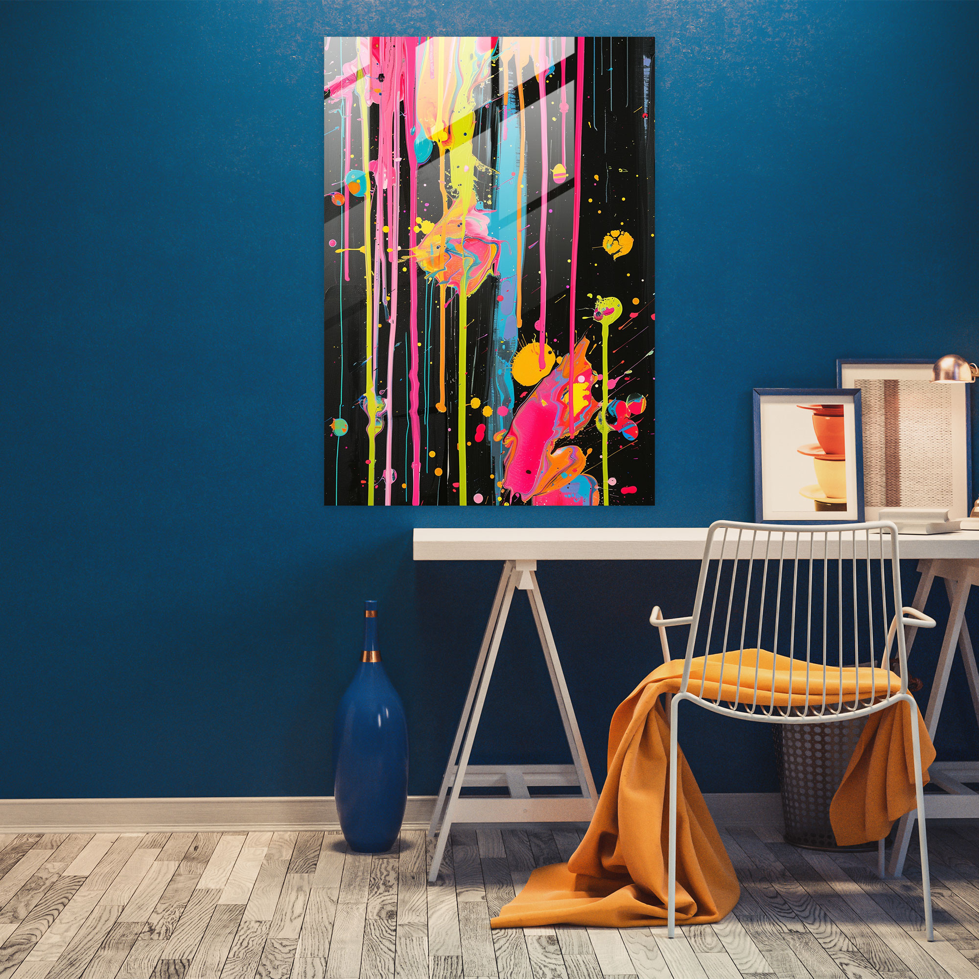 Playful Action Painting Glass Print - Action Painting, Glass Print, Action Painting, Modern Art