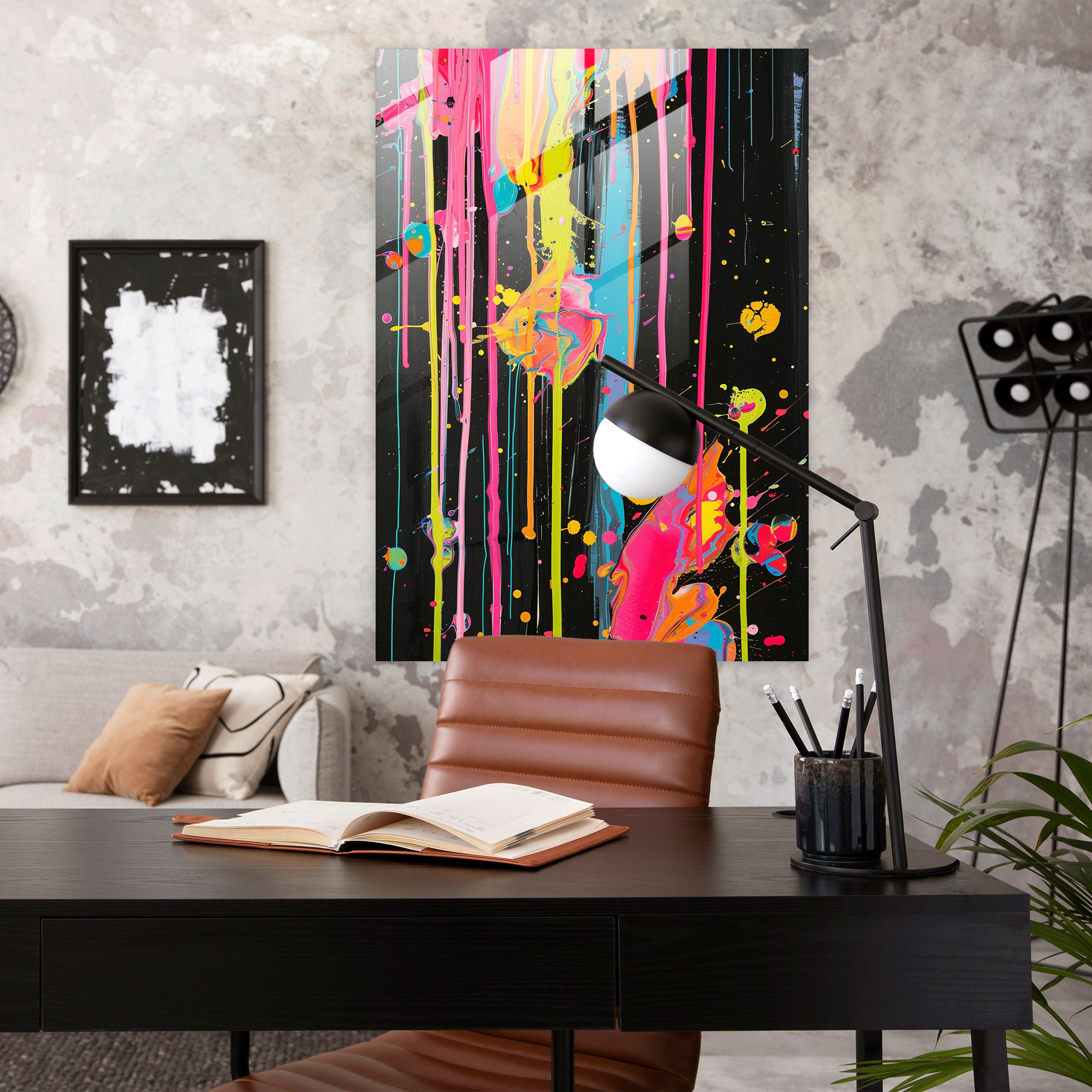 Playful Action Painting Glass Print - Action Painting, Glass Print, Action Painting, Modern Art