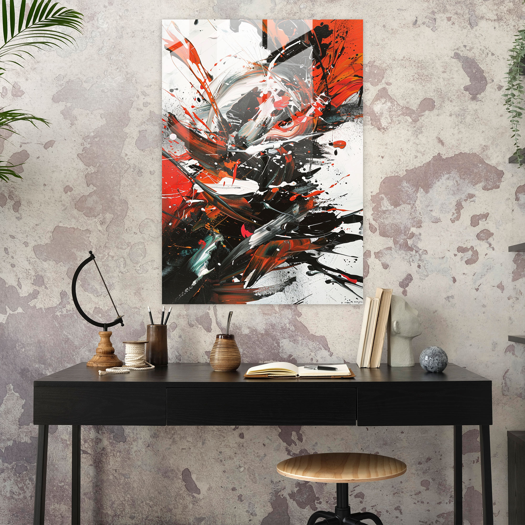 Abstract Expression Action Painting Glass Art - Action Painting, Glass Art, Home Decoration, Modern Art