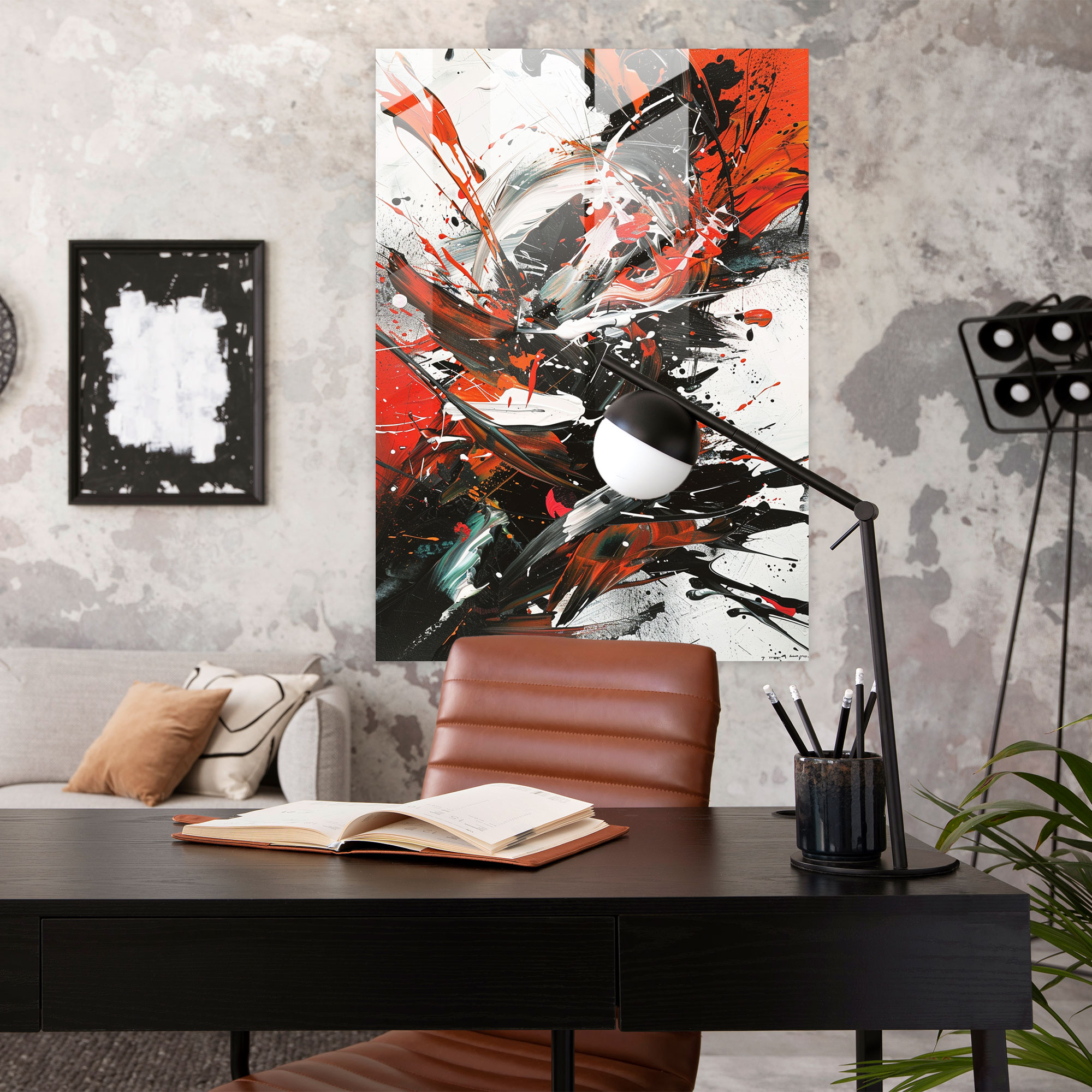 Abstract Expression Action Painting Glass Art - Action Painting, Glass Art, Home Decoration, Modern Art