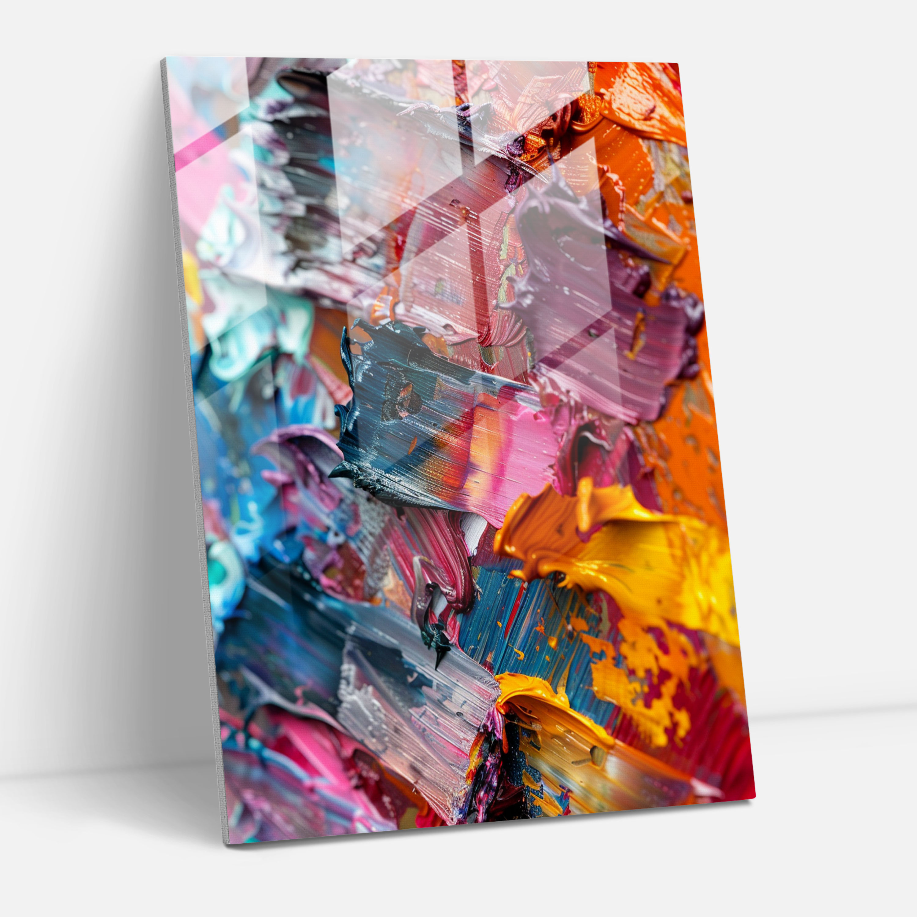 Abstract Action Painting Home Decoration - Action Painting, Textured Paint, Wall Decoration, Glass Art