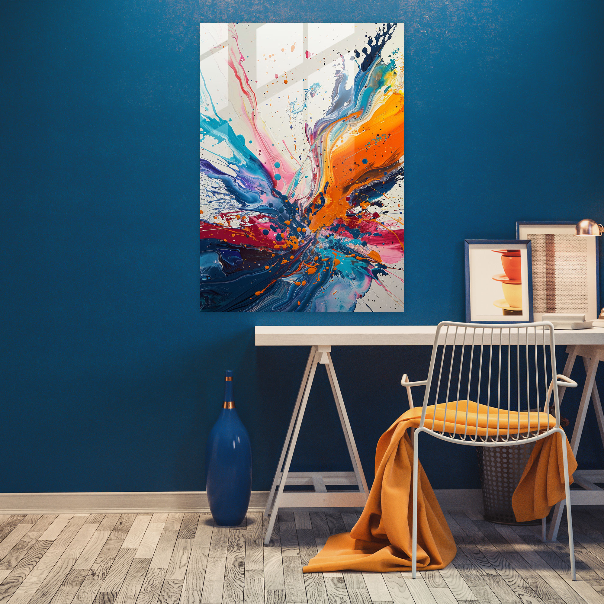 Action Painting Glass Art - Action Painting, Glass Art, Home Decoration, Action Painting