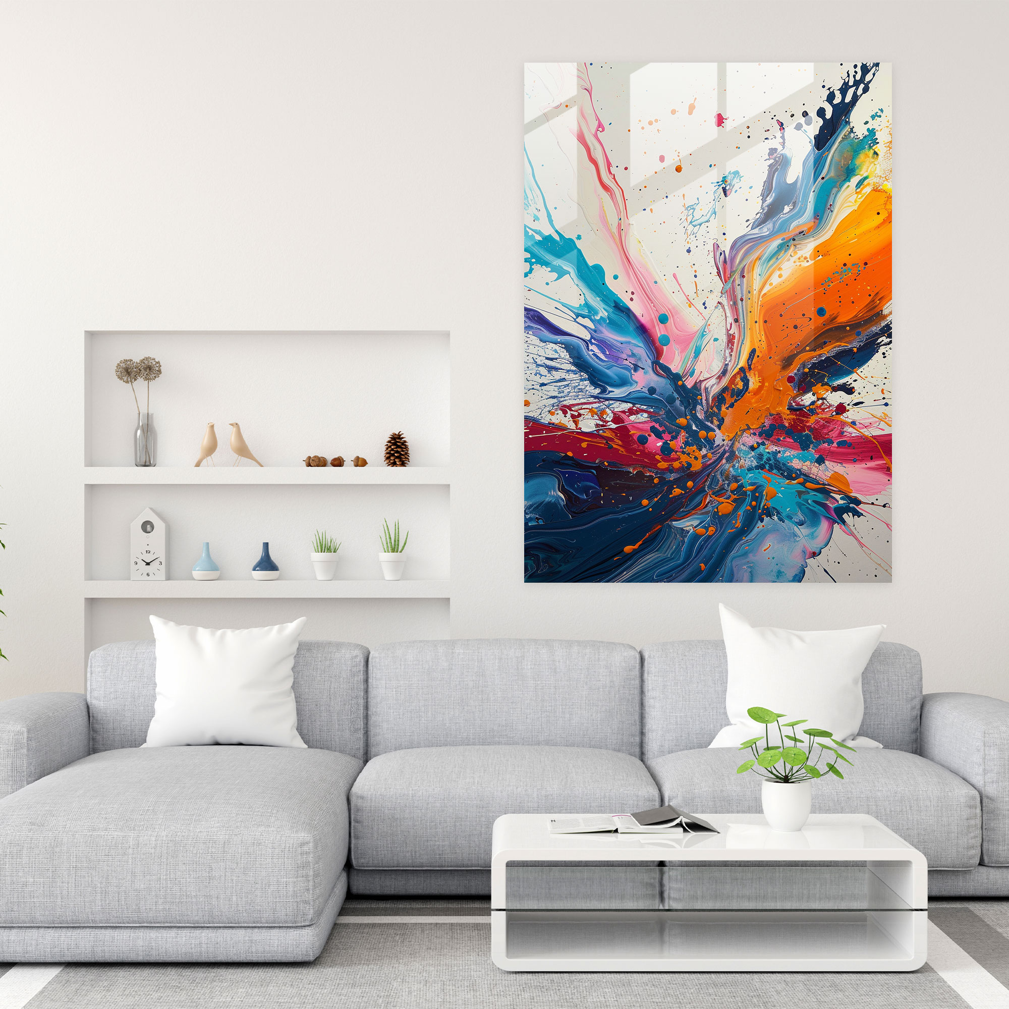 Action Painting Glass Art - Action Painting, Glass Art, Home Decoration, Action Painting