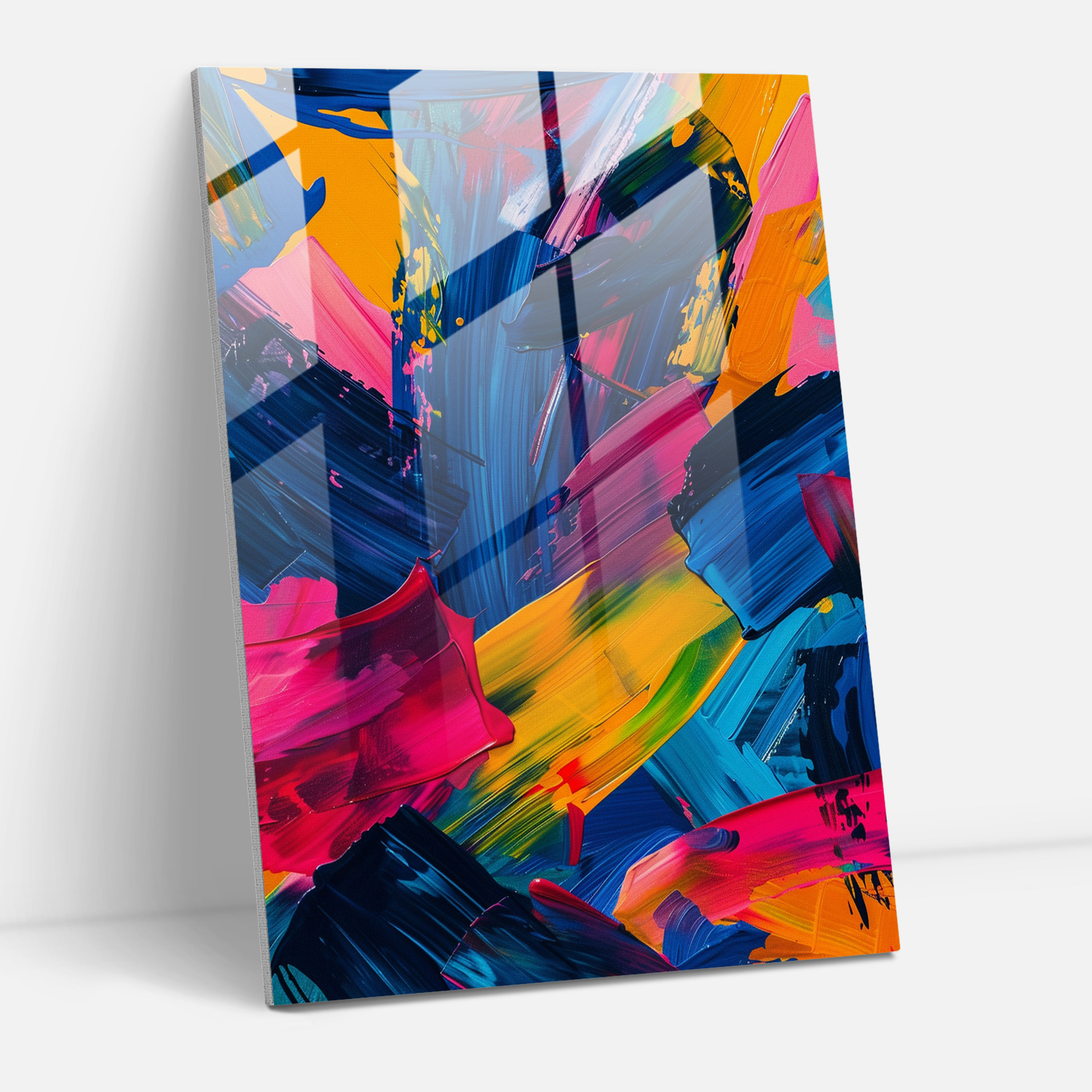 Action Painting Glass Print - Action Painting, Home Decoration, Action Painting, Glass Print