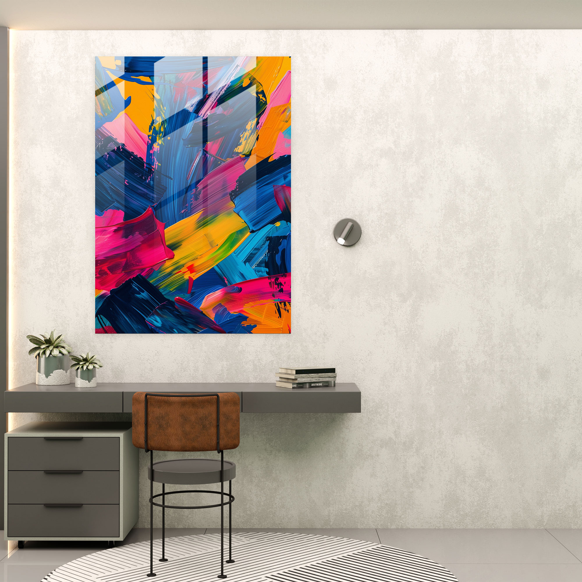 Action Painting Glass Print - Action Painting, Home Decoration, Action Painting, Glass Print