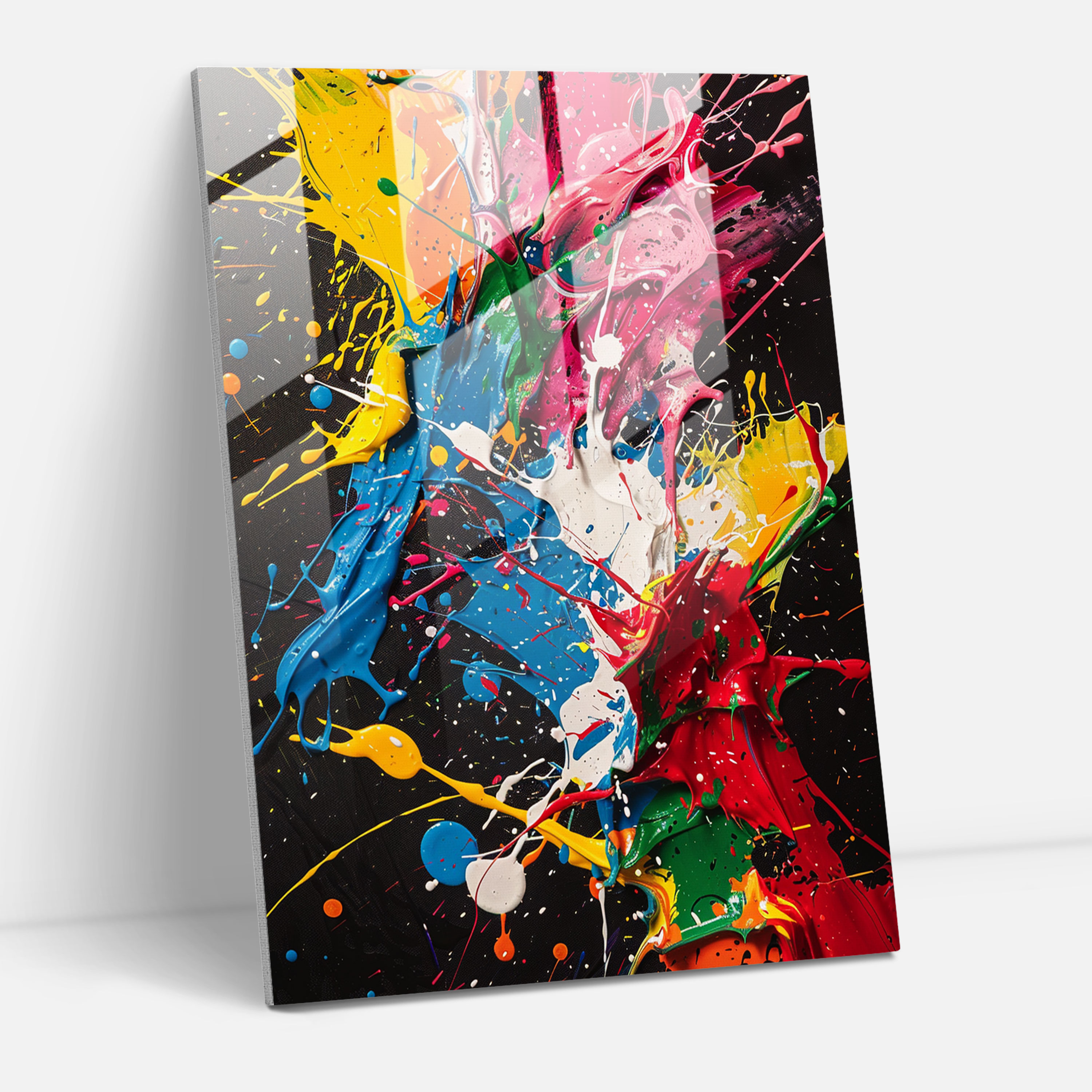 Action Painting Glass Wall Art - Action Painting, Wall Decoration, Action Painting, Glass Art