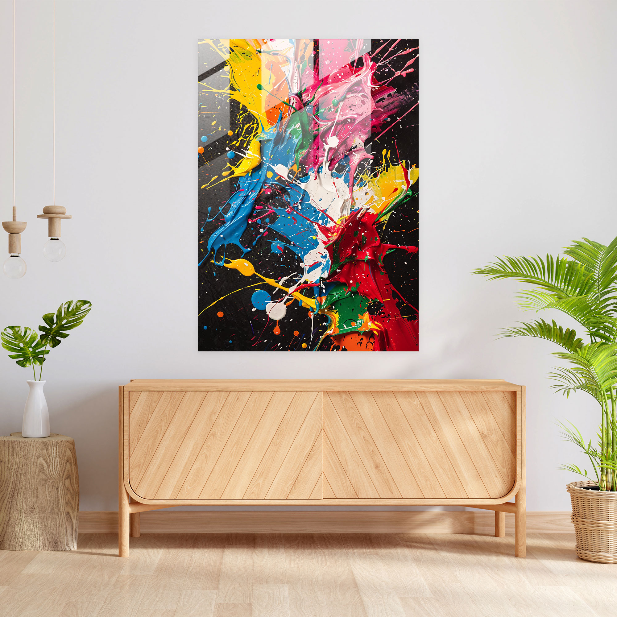Action Painting Glass Wall Art - Action Painting, Wall Decoration, Action Painting, Glass Art