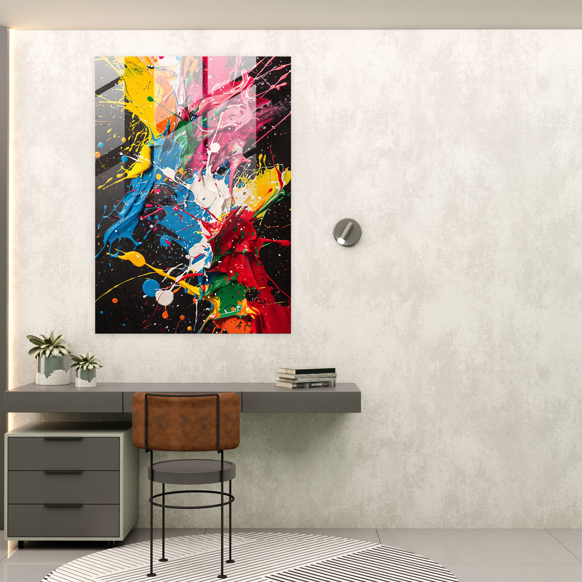 Action Painting Glass Wall Art - Action Painting, Wall Decoration, Action Painting, Glass Art